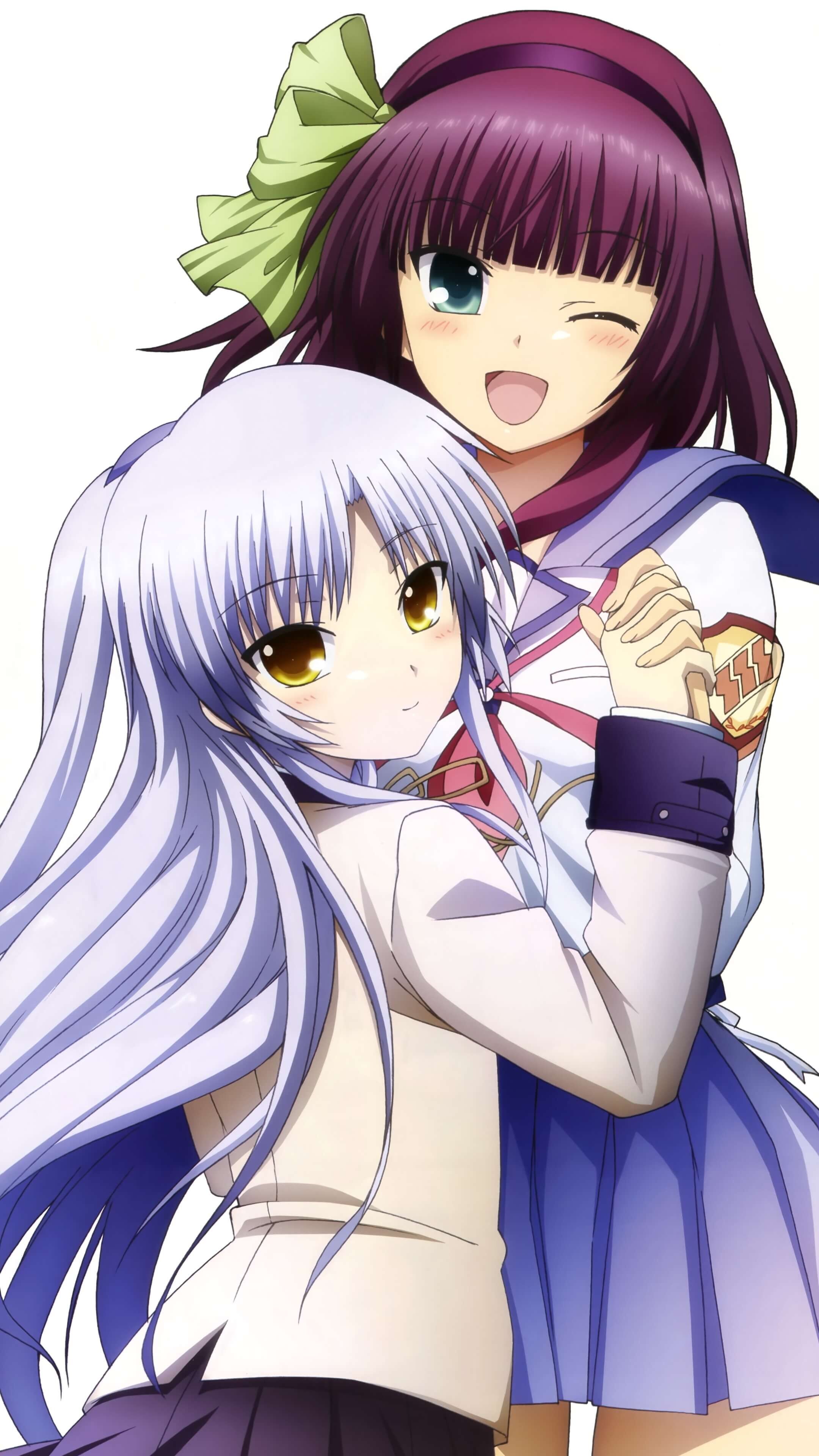 Angel Beats!, Yuri Nakamura, Kanade Tachibana, Kawaii Mobile, 2160x3840 4K Phone