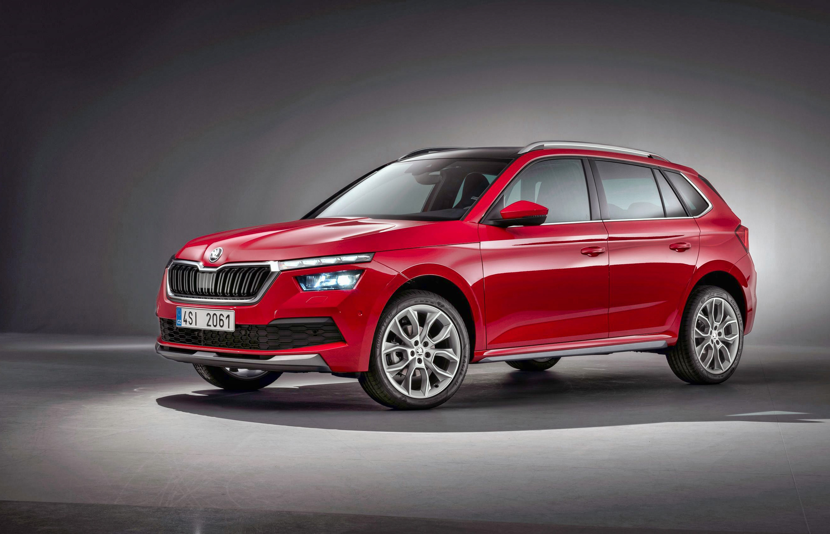 Skoda Kamiq, Red crossover, Compact crossover, Skoda, 2800x1800 HD Desktop