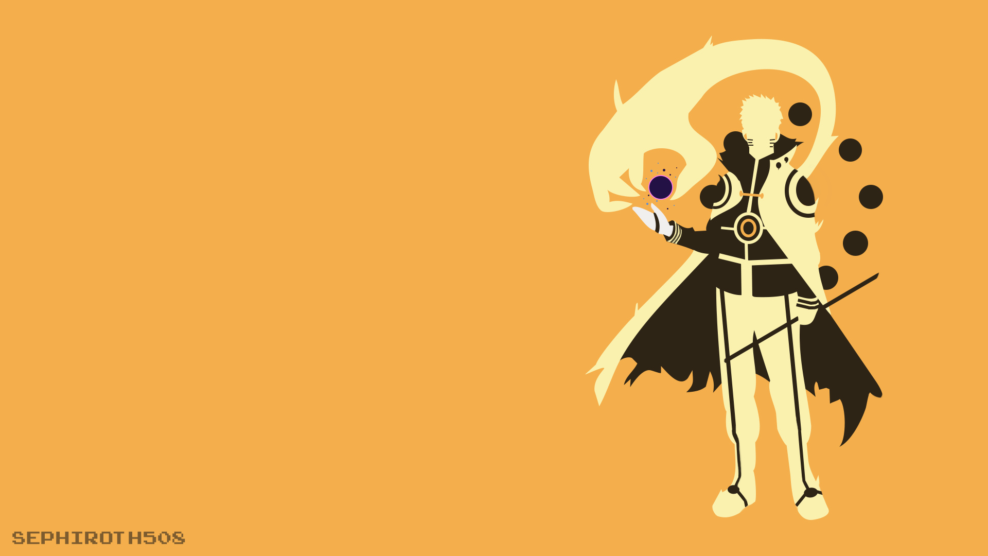 Naruto Uzumaki, Minimalist Wallpaper, 1920x1080 Full HD Desktop