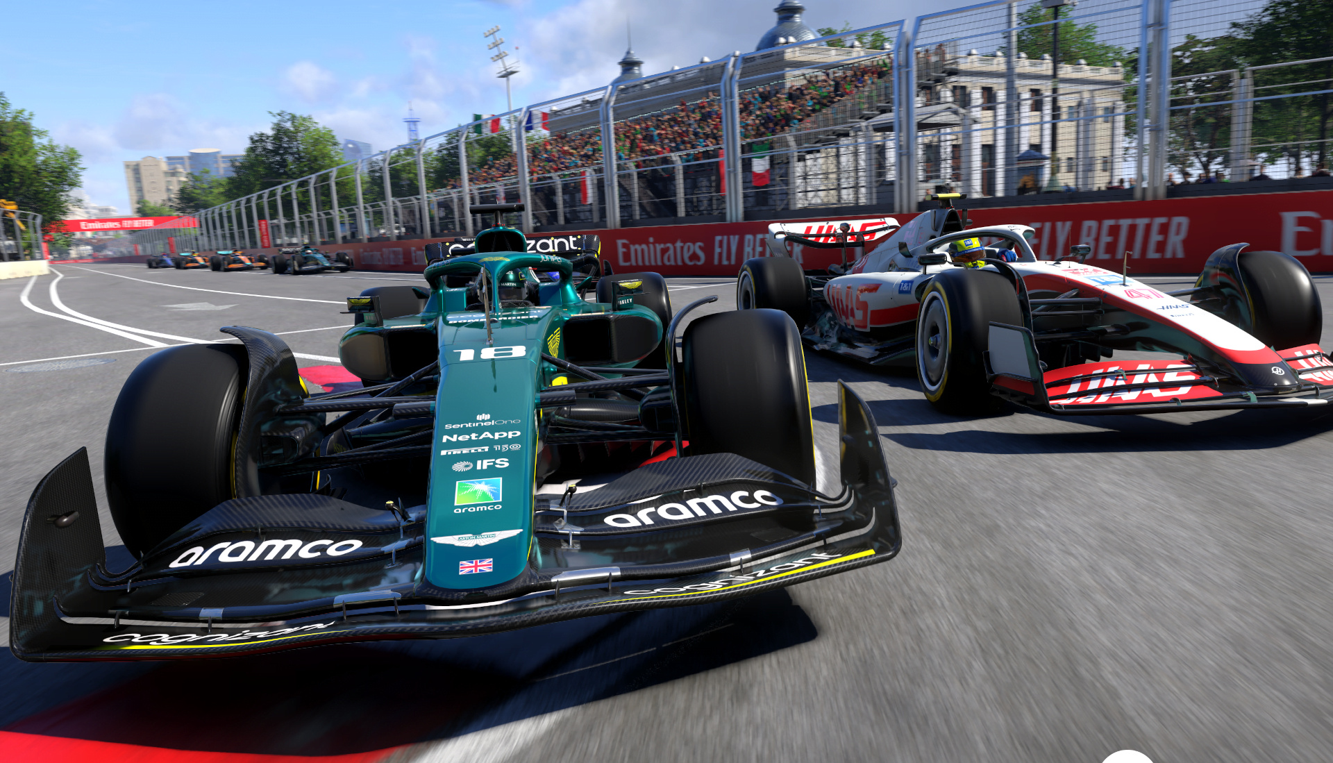 Aston Martin AMR22, Haas VF-22, Baku City Circuit, F1 22 video game, HD Desktop wallpaper