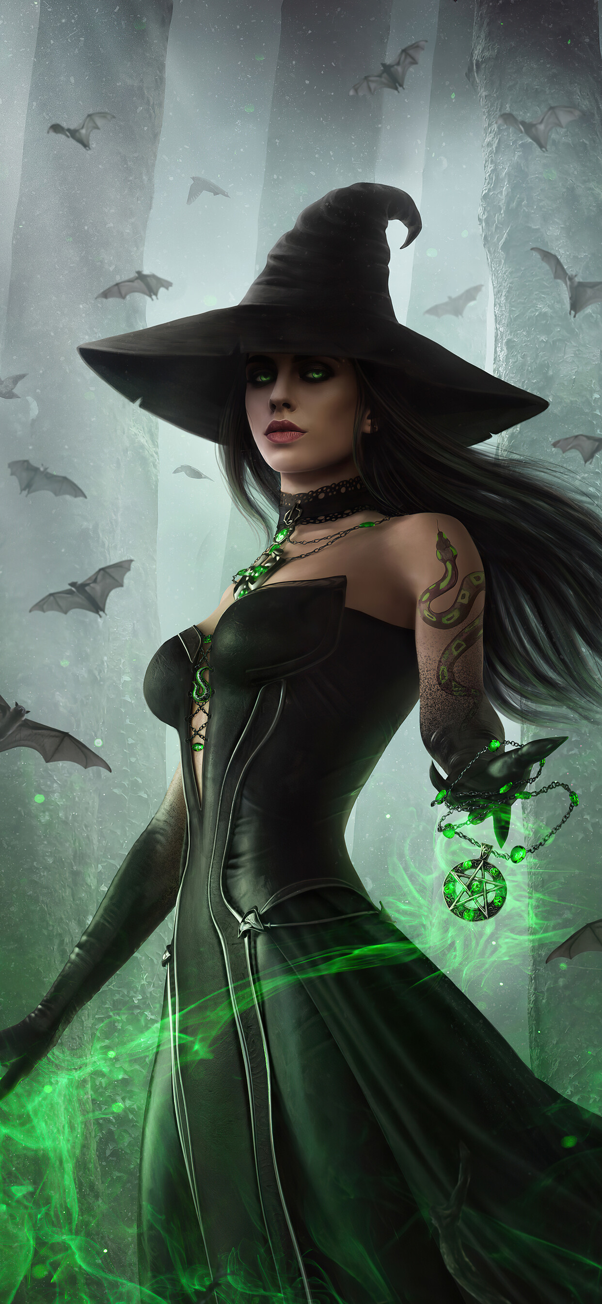 Dark fantasy witch 5K, iPhone XS Max, HD 4K wallpapers, Edgy, 1250x2690 HD Phone