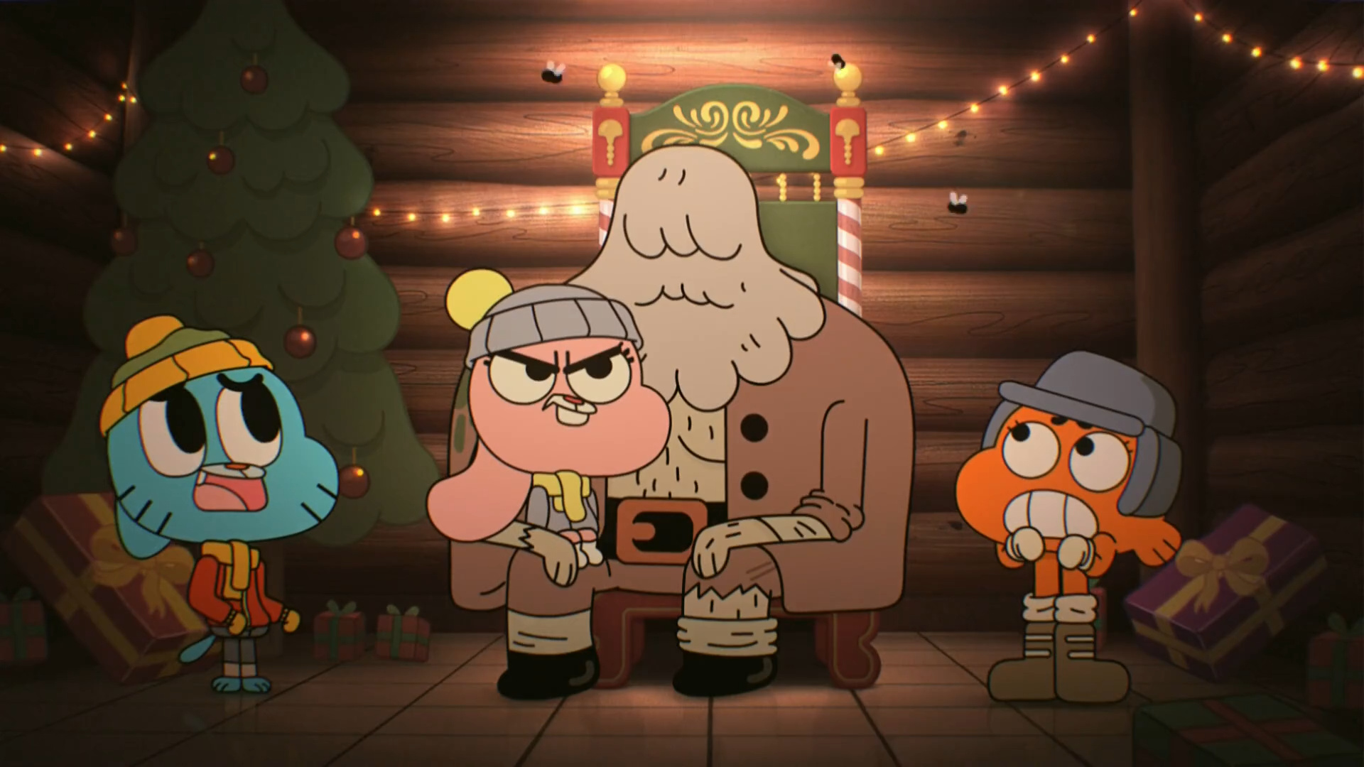 Gumball Watterson, Darwin Watterson, Anais Watterson, Santa Claus, Full HD Desktop wallpaper