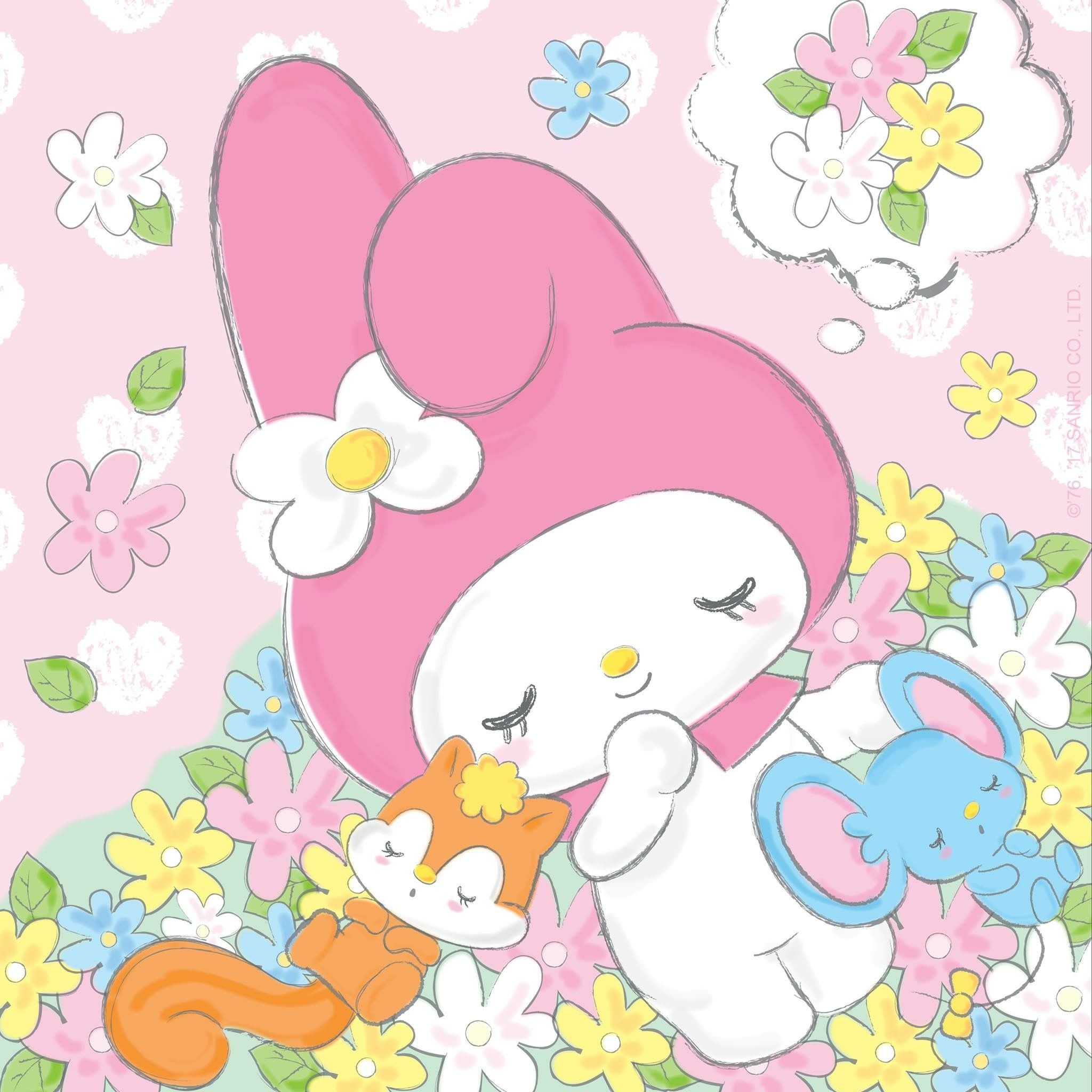 My Melody, Hello Kitty Spring Wallpaper, 2050x2050 HD Phone