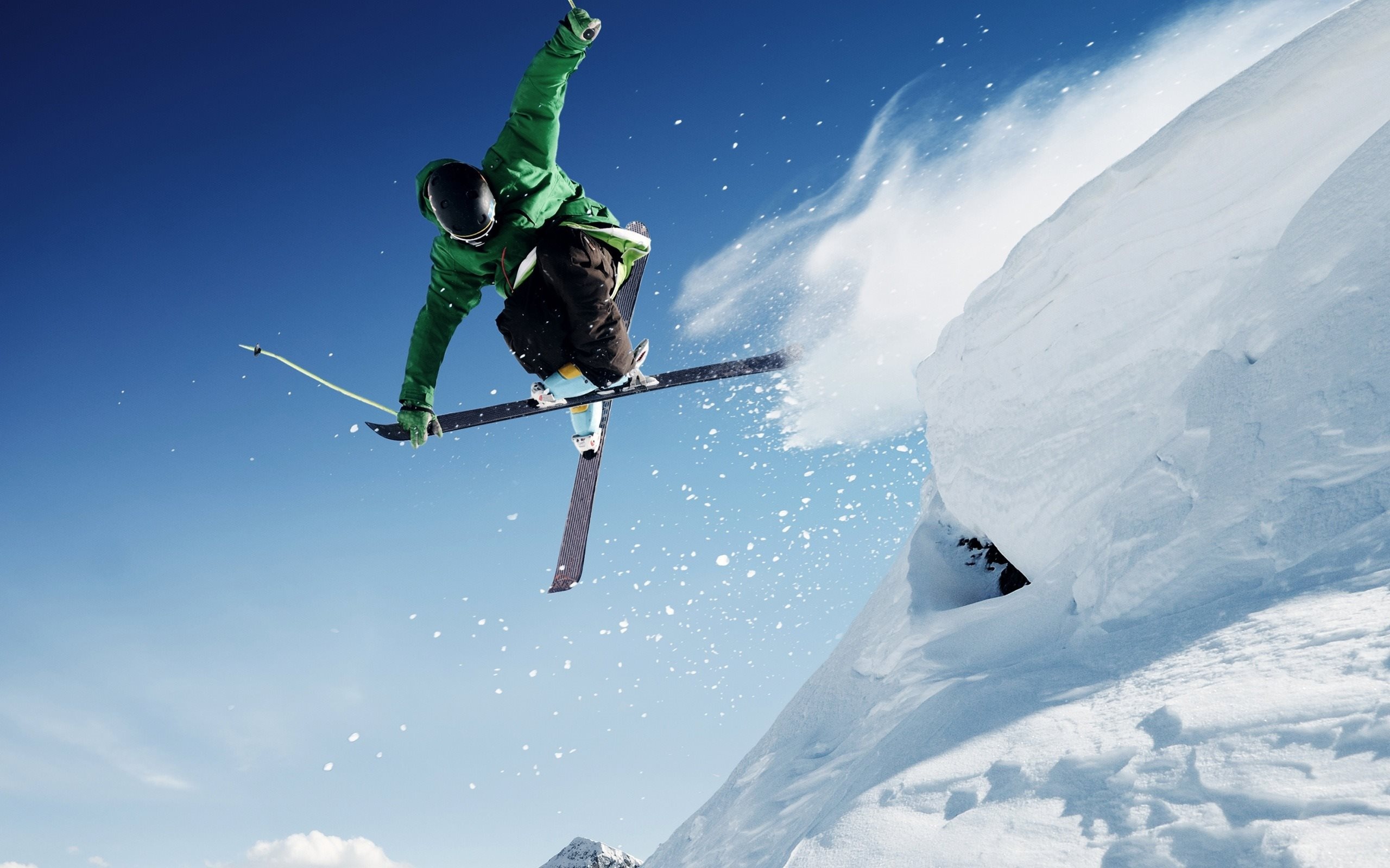 Snowy jumps, Extreme winter thrill, High-quality pictures, Desktop wallpapers, 2560x1600 HD Desktop