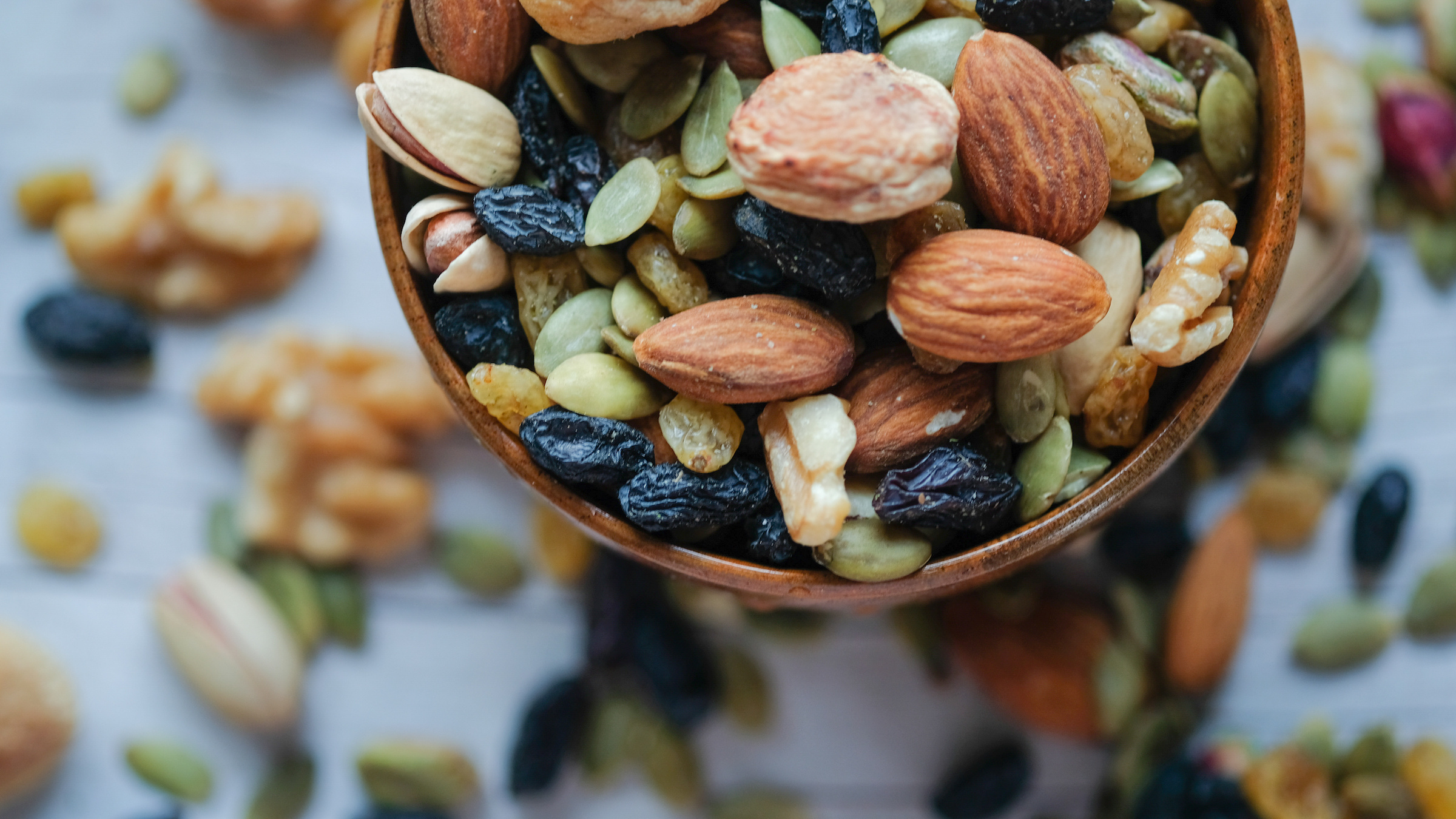 Peanuts, pecans, almonds, Nutty trio, Versatile nut varieties, Health benefits, 2400x1350 HD Desktop