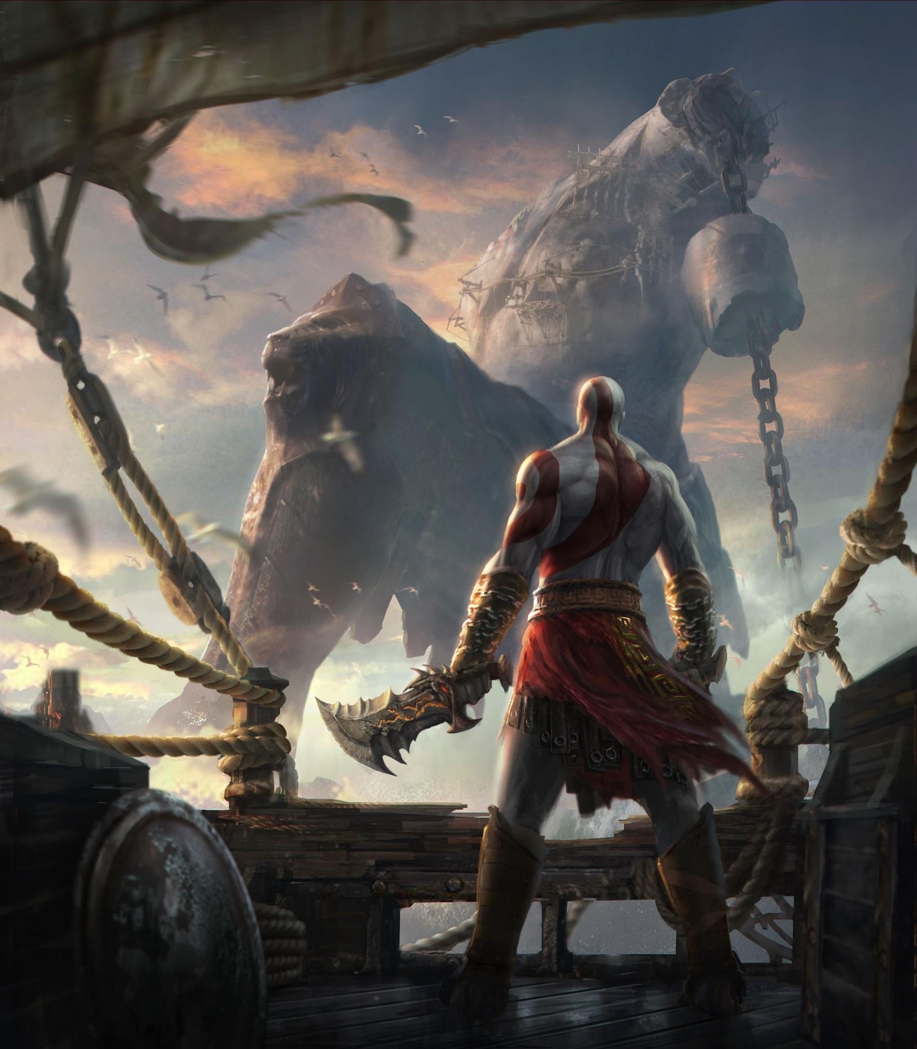 Ascension, Kratos Wallpaper, 1800x2050 HD Phone