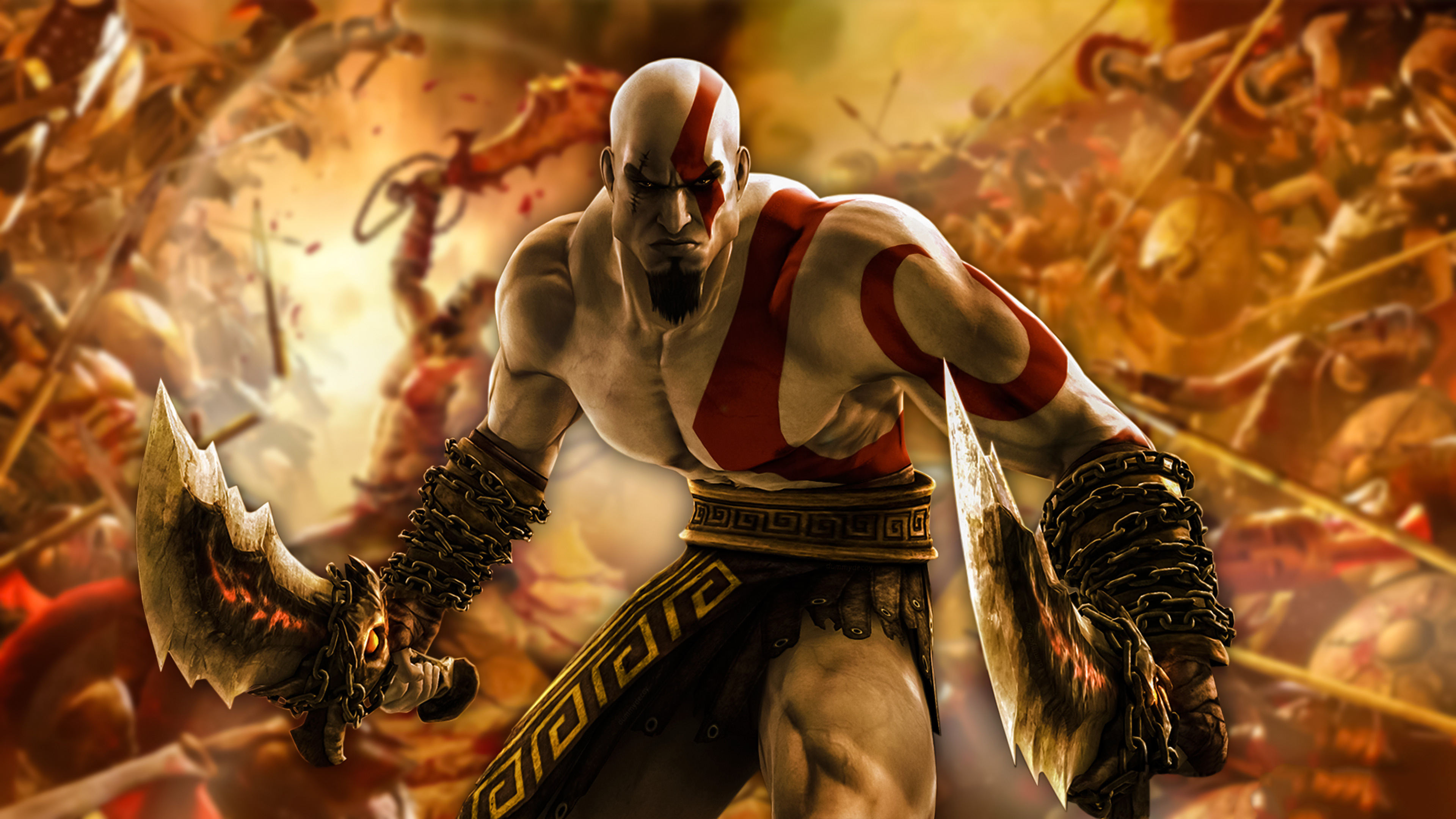 Chains of Olympus, Kratos Wallpaper, 3840x2160 4K Desktop