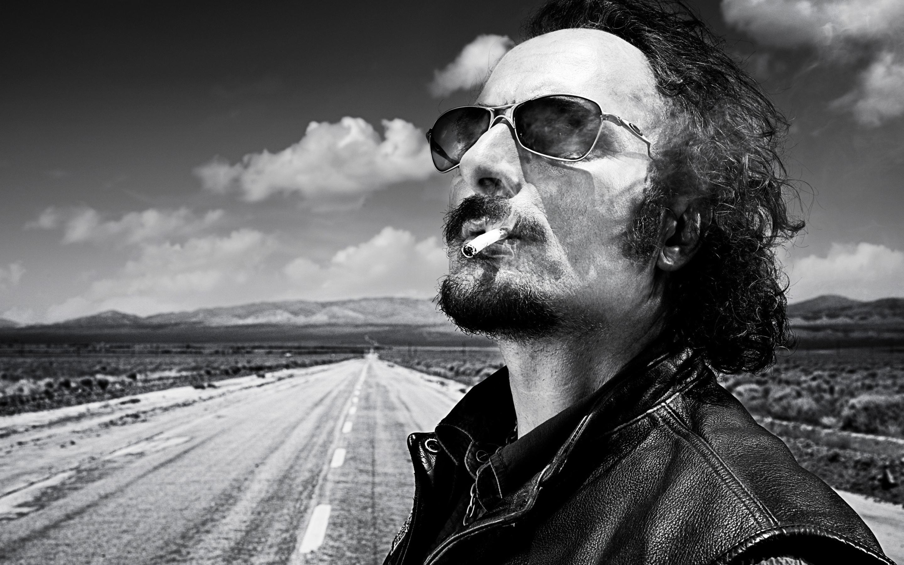 Kim Coates as Tig Trager, Sons of Anarchy, Open desert highway, HD Desktop wallpaper