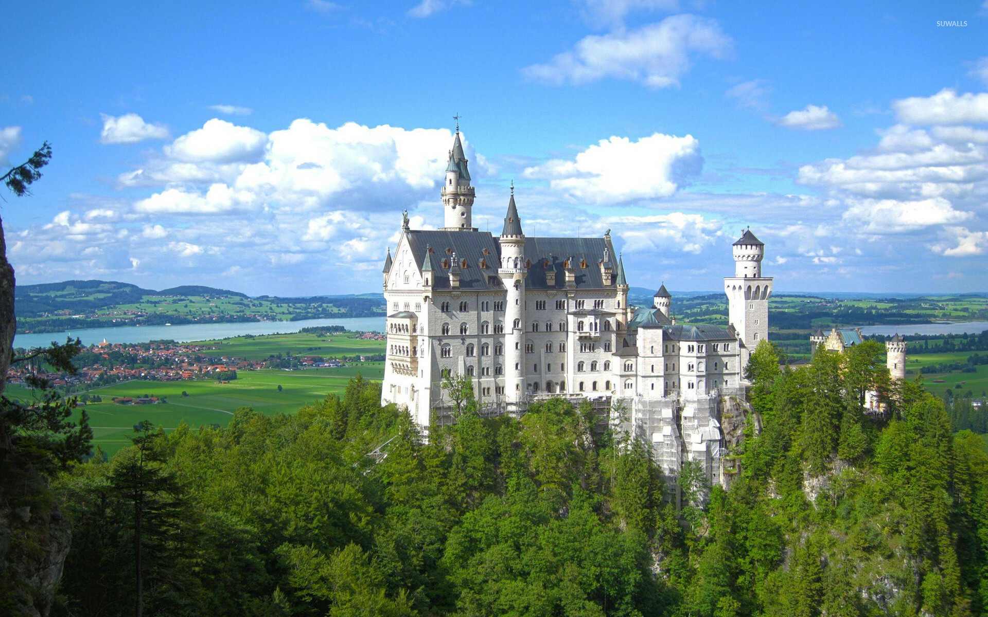 Summery Neuschwanstein Castle, Stunning views, German landmark, Wallpaper world, 1920x1200 HD Desktop