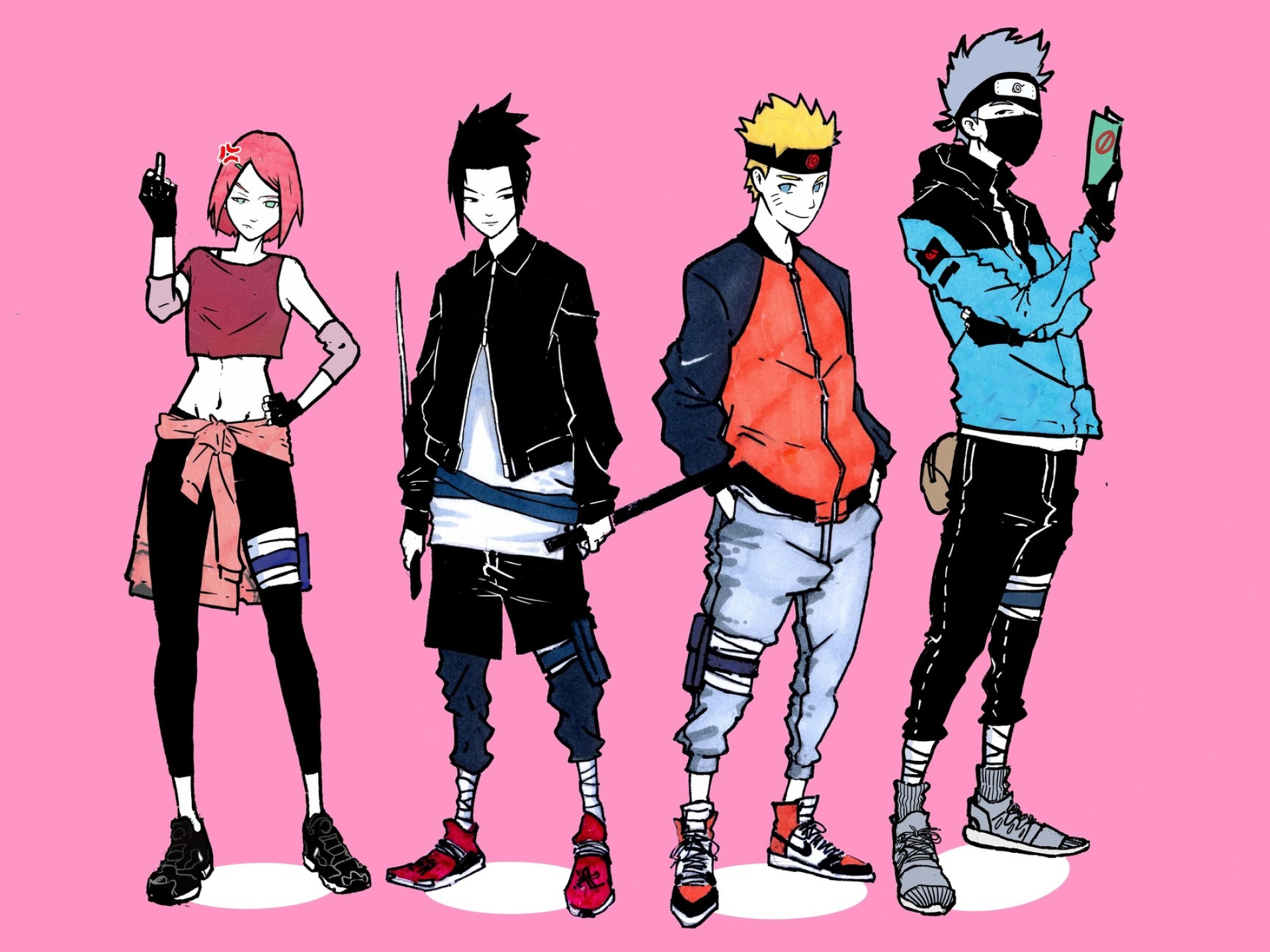 Naruto Uzumaki, Sasuke Uchiha, Sakura Haruno, Kakashi Hatake, HD Desktop wallpaper
