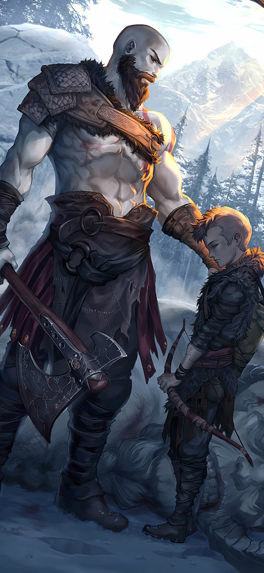 God of War, Legendary hero, Father and son journey, Iconic game series, 1130x2440 HD Phone