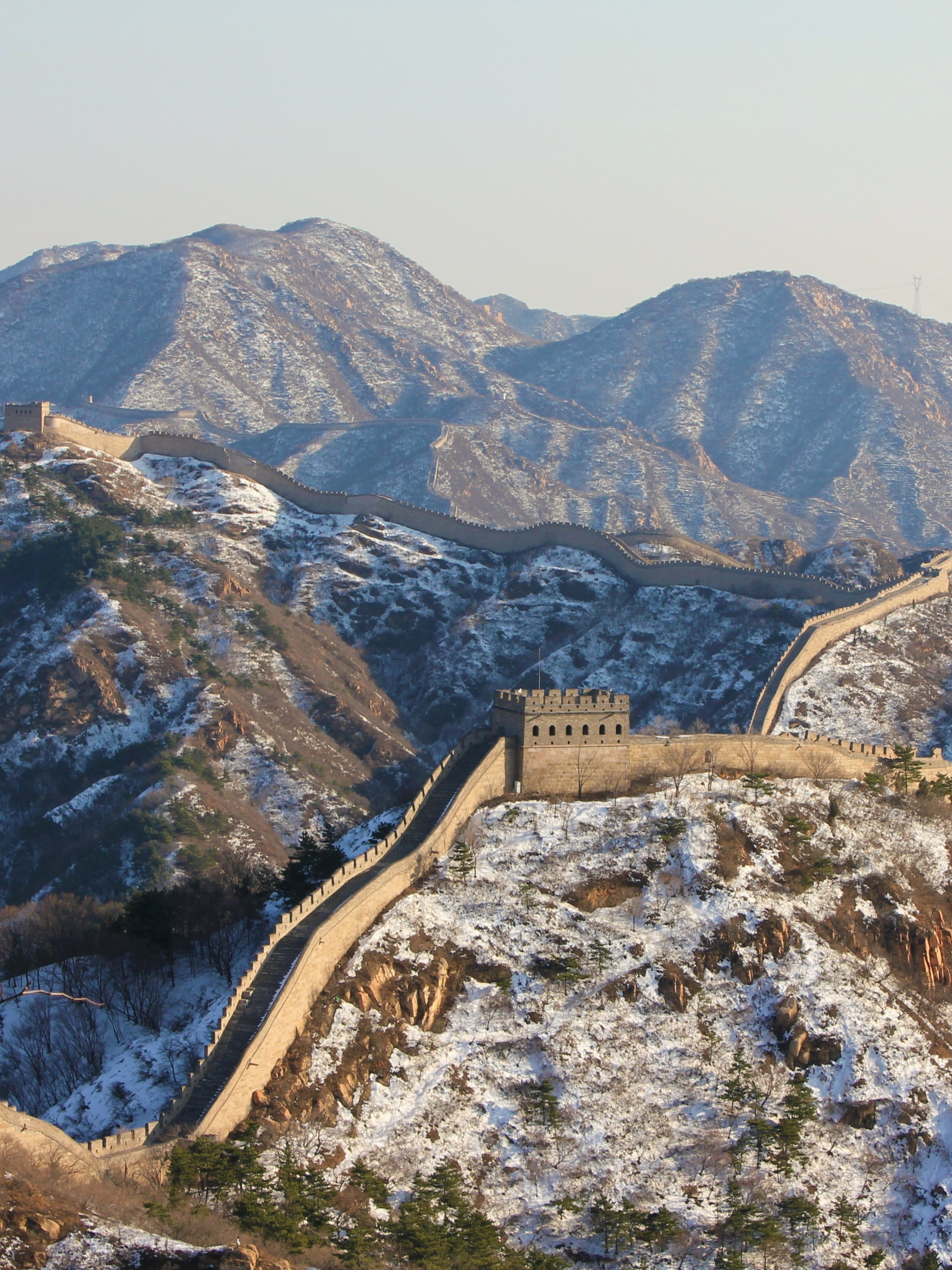 Great Wall of China, Winter, 4K ultra HD, Background, 2050x2740 HD Phone