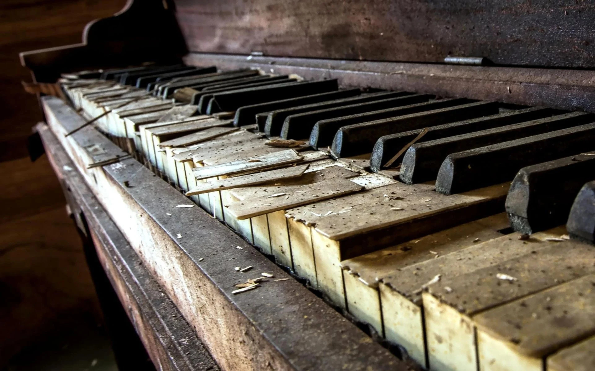 abandoned piano, forgotten beauty, haunting atmosphere, musical nostalgia, 1920x1200 HD Desktop