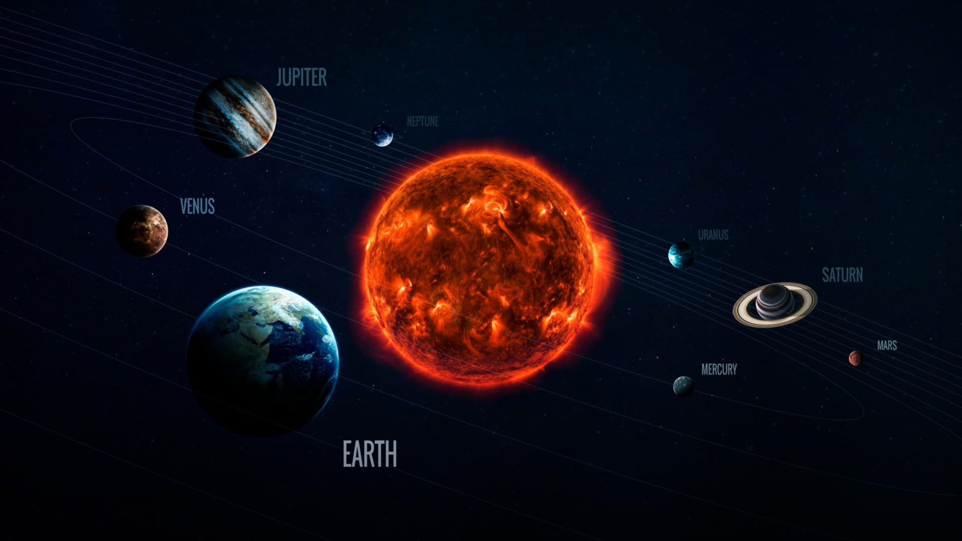 9 Planets, Solar system wallpaper, Stunning planet alignment, Wallpaper for you, 1920x1080 Full HD Desktop