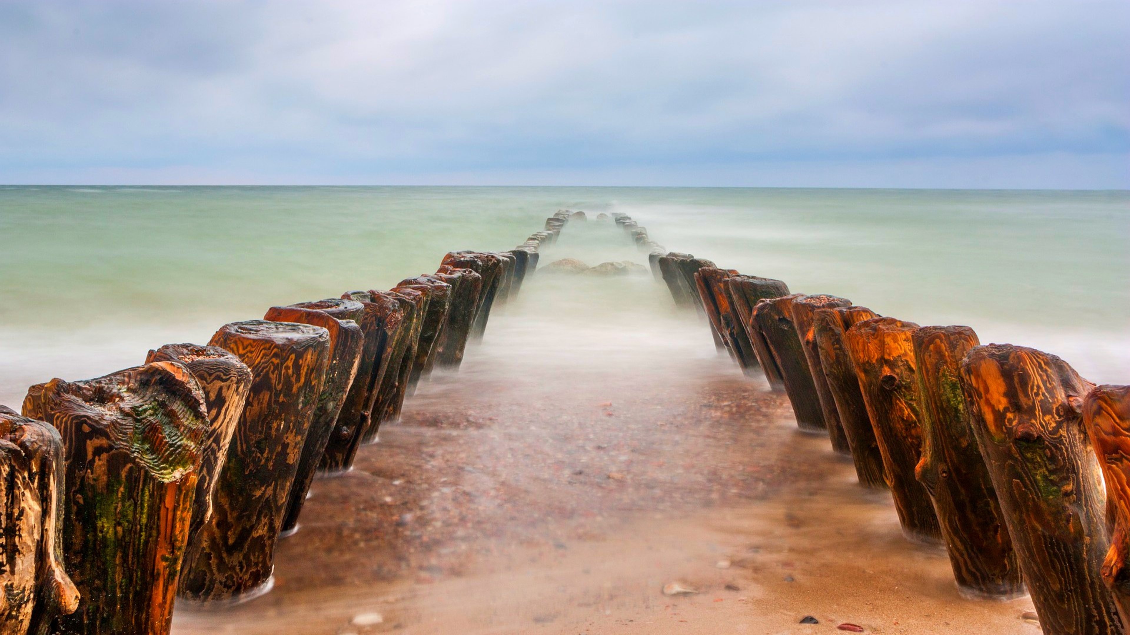 Groynes, Baltic Sea Wallpaper, 3840x2160 4K Desktop