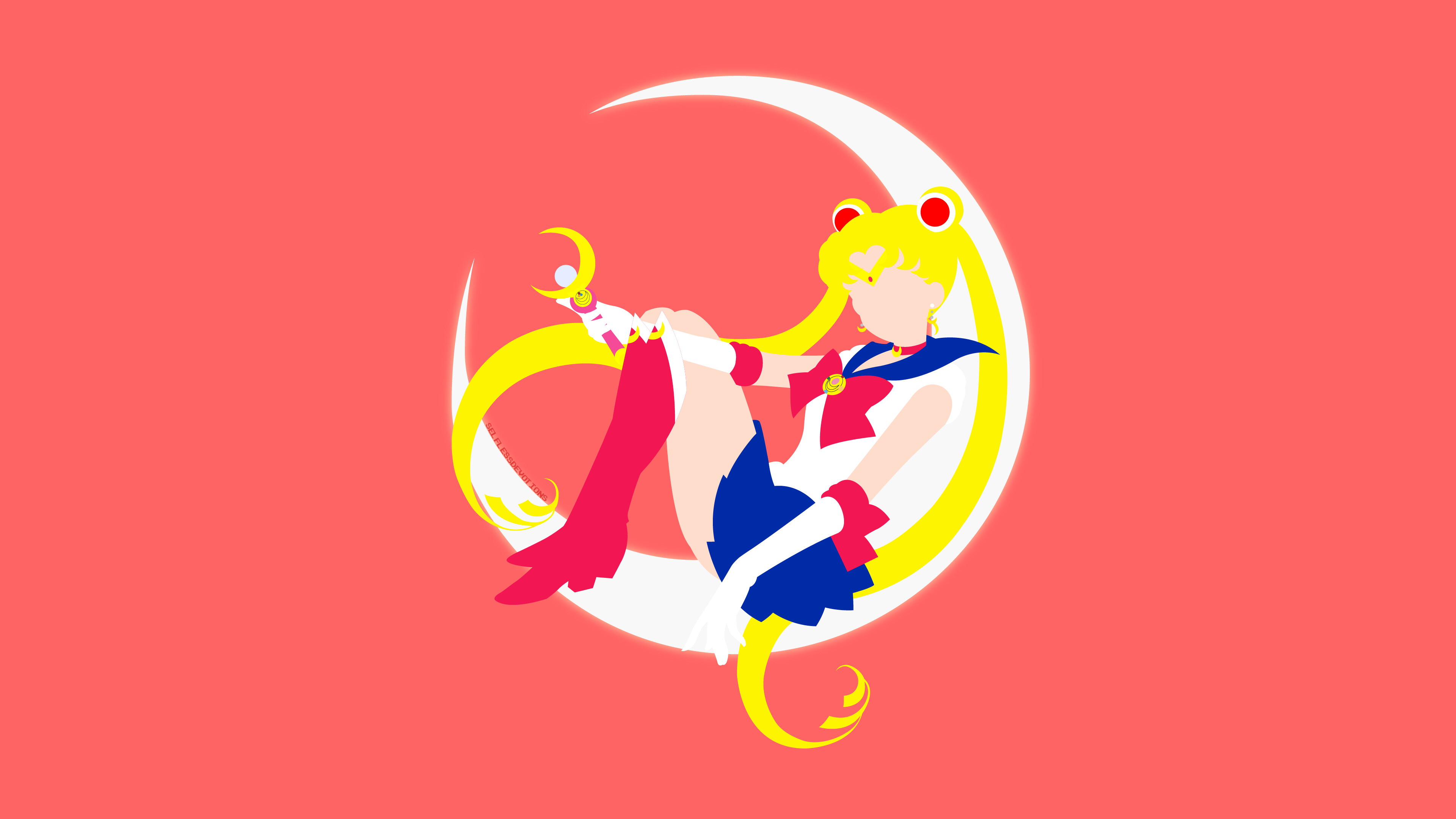 Minimalist, Sailor Moon Wallpaper, 3840x2160 4K Desktop