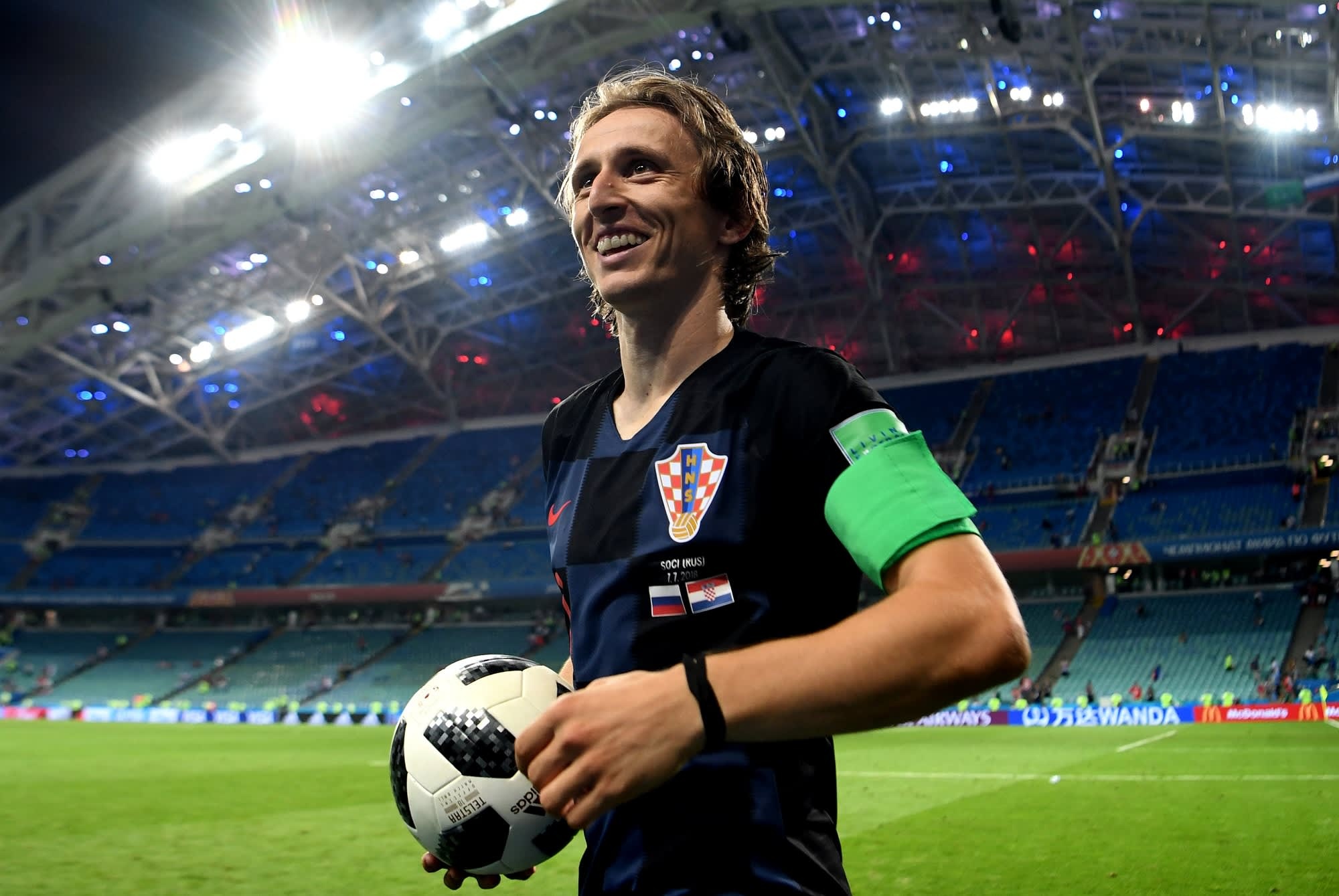 Luka Modric, Adidas Telstar 18 ball, Croatia national football team jersey, HD Desktop wallpaper