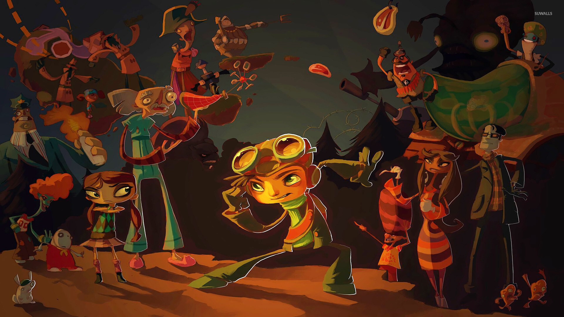 Psychonauts, Beautifully crafted artwork, Captivating world, Memorable gaming experience, 1920x1080 Full HD Desktop