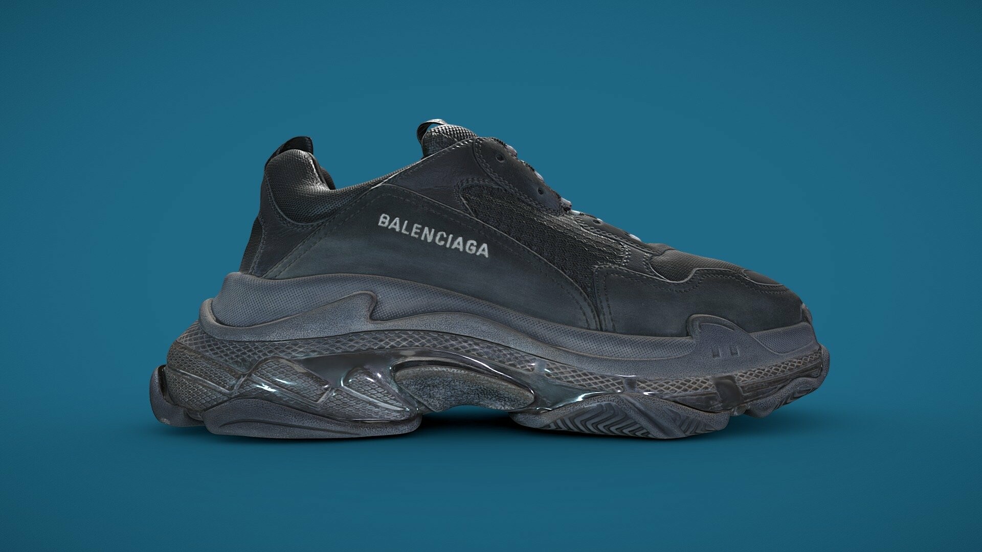 Balenciaga Triple S trainers, 3D model, Innovative design, Fashion-forward sneakers, 1920x1080 Full HD Desktop