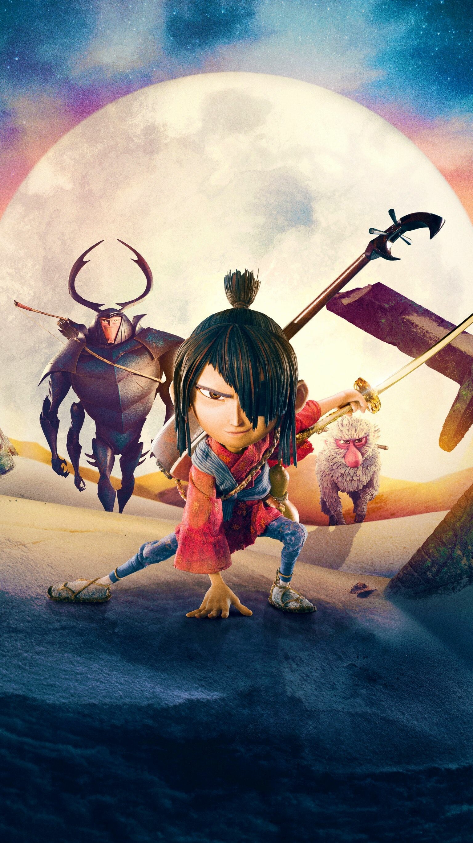 Kubo and the Two Strings phone wallpaper, Character centric, Animated movie, Creative design, 1540x2740 HD Phone