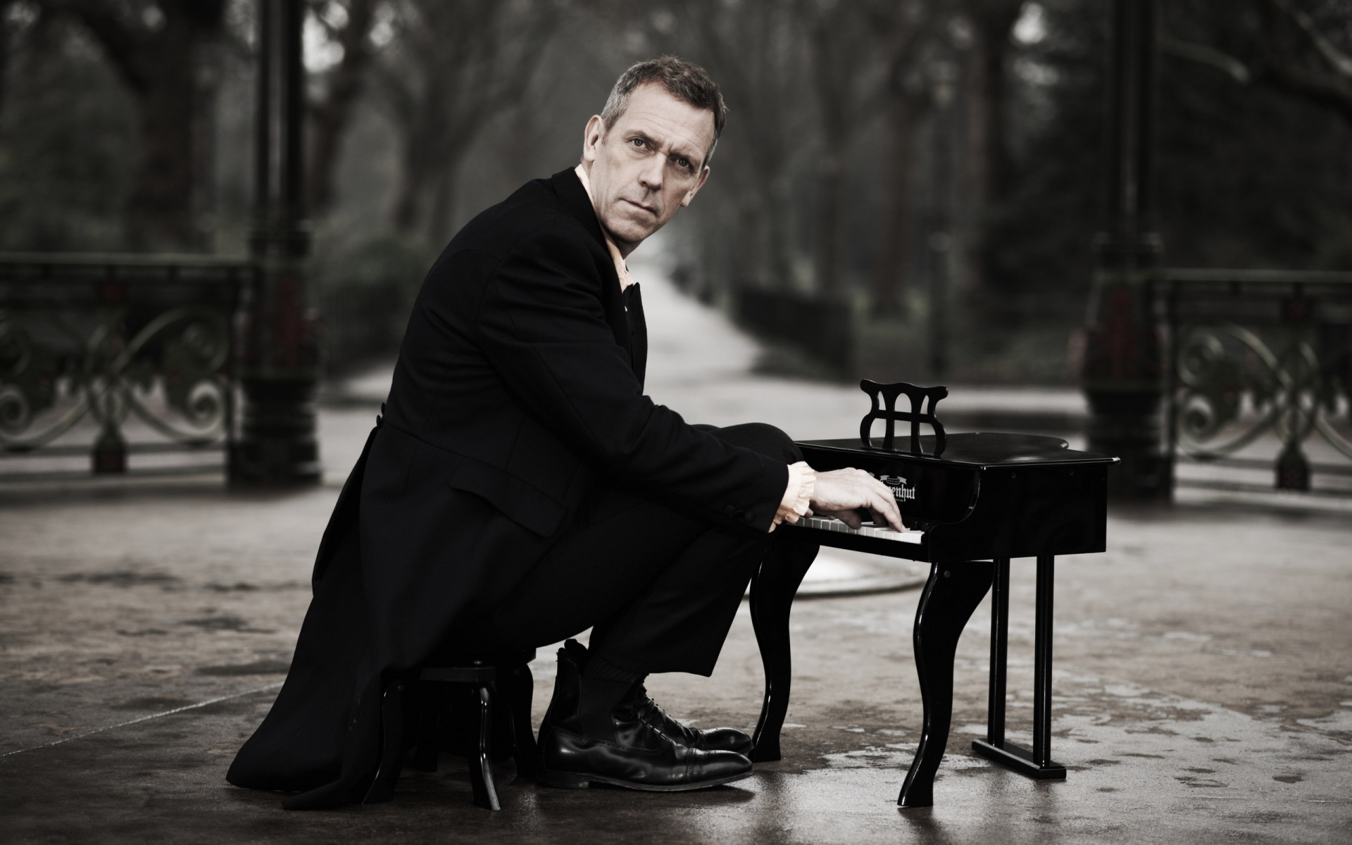 Hugh Laurie, Actor, Small piano, Download wallpaper, 1920x1200 HD Desktop