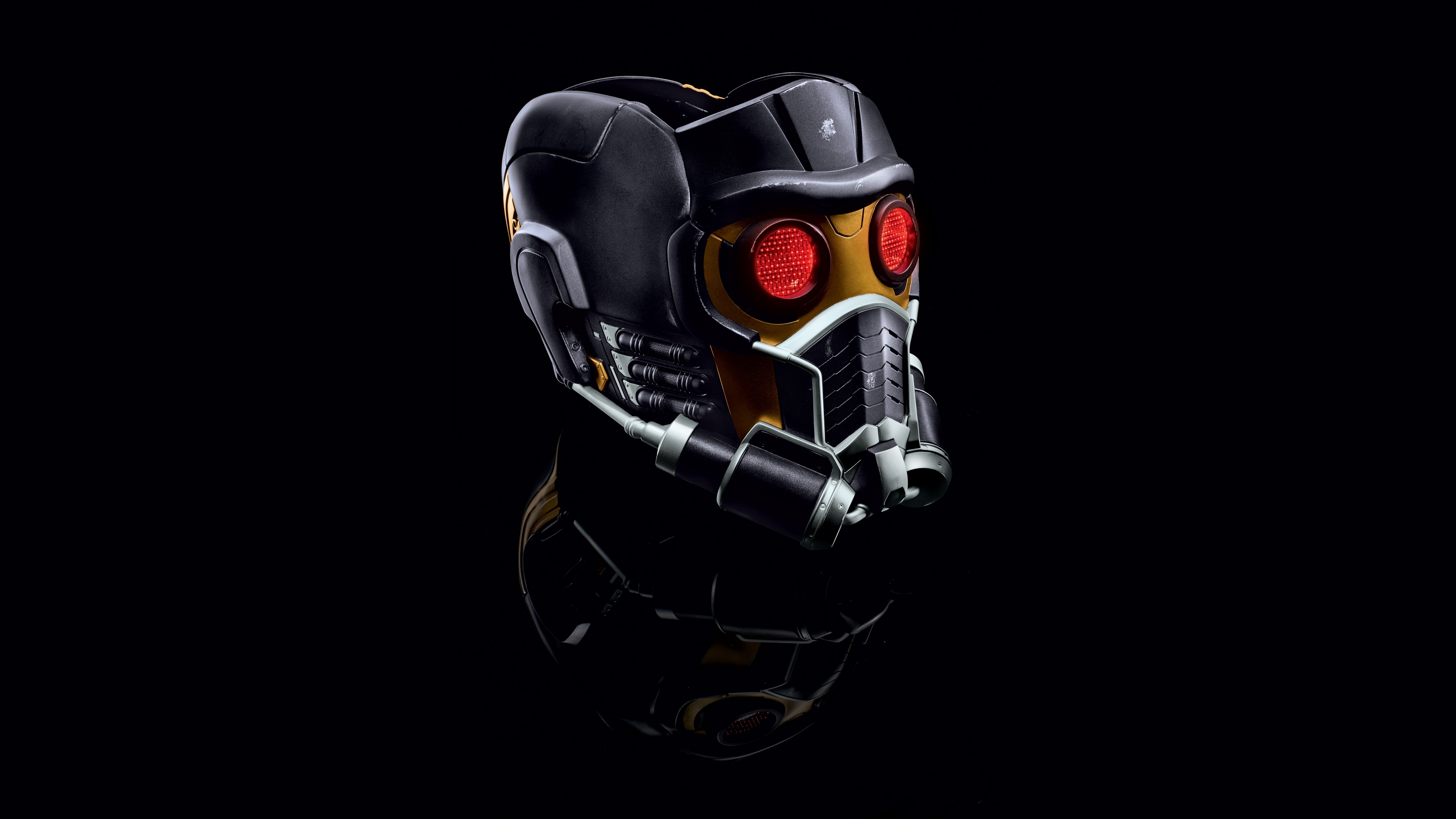 Star Lord, 4K wallpaper, Black background, CGI graphics, 3840x2160 4K Desktop