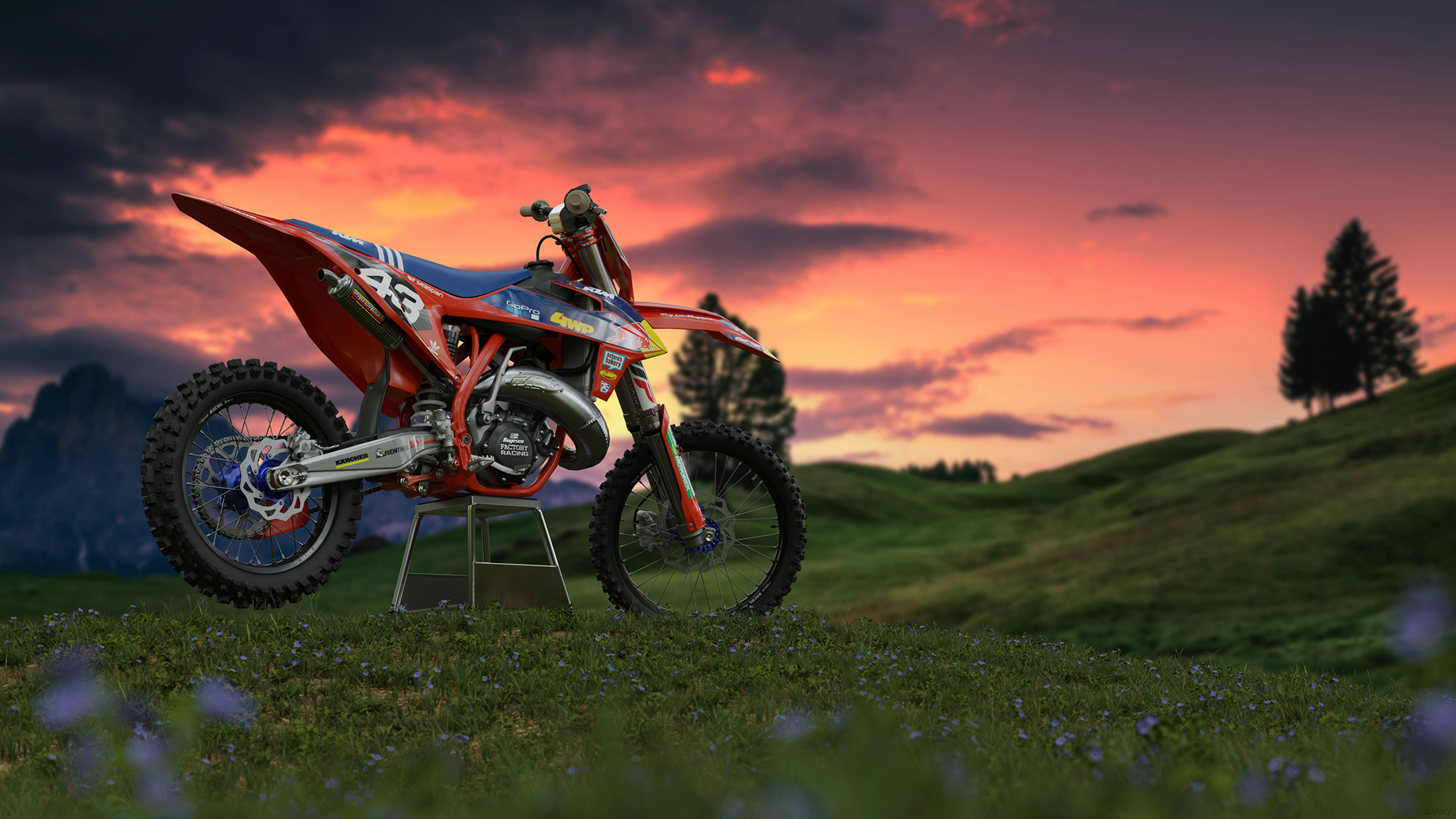 KTM 125 SX, Troy Lee designs, MX Simulator, Red Bull, 2050x1160 HD Desktop