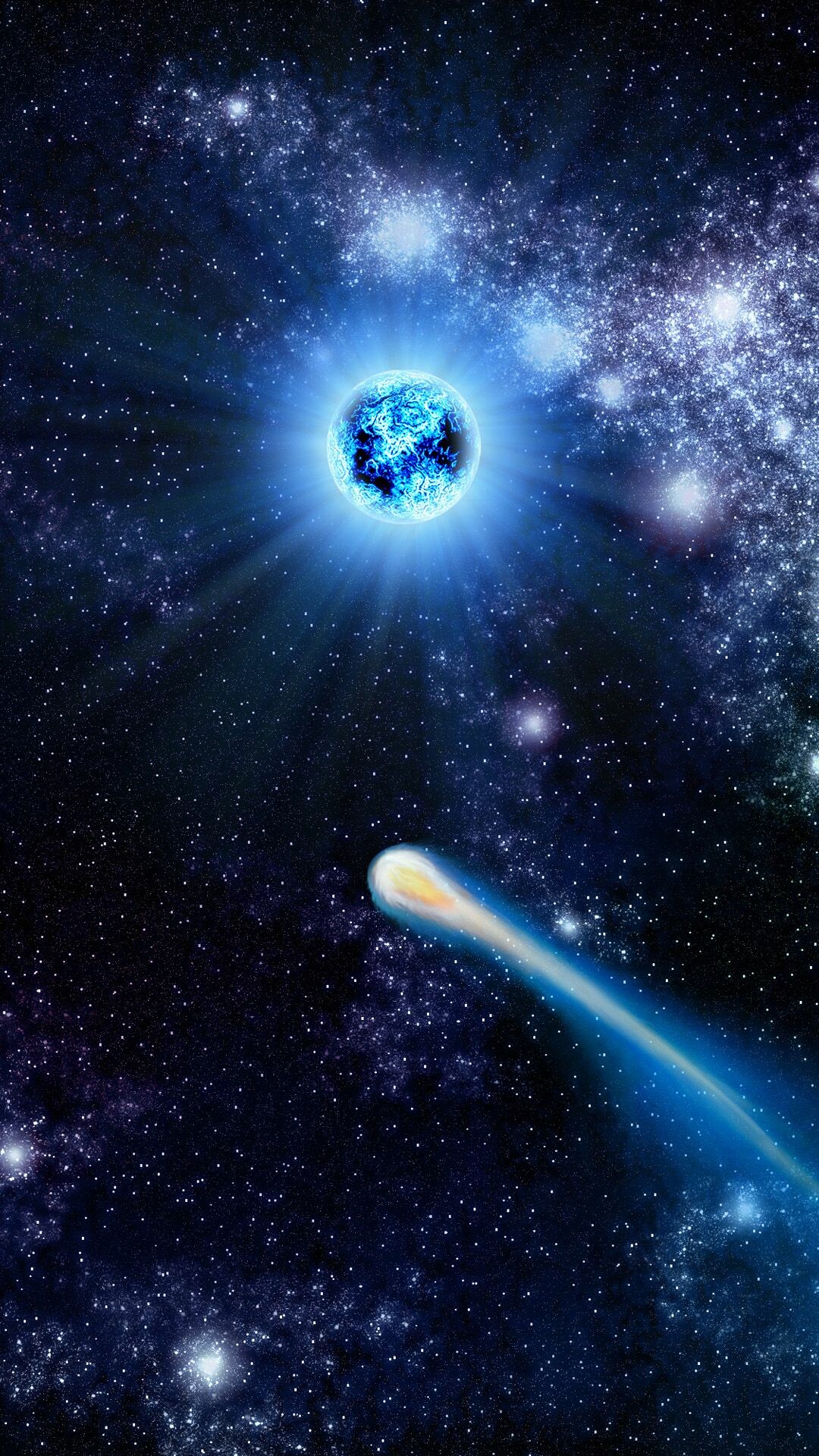 Blue comet wallpapers, Celestial beauty, Astral backgrounds, Stellar wonders, 1080x1920 Full HD Phone