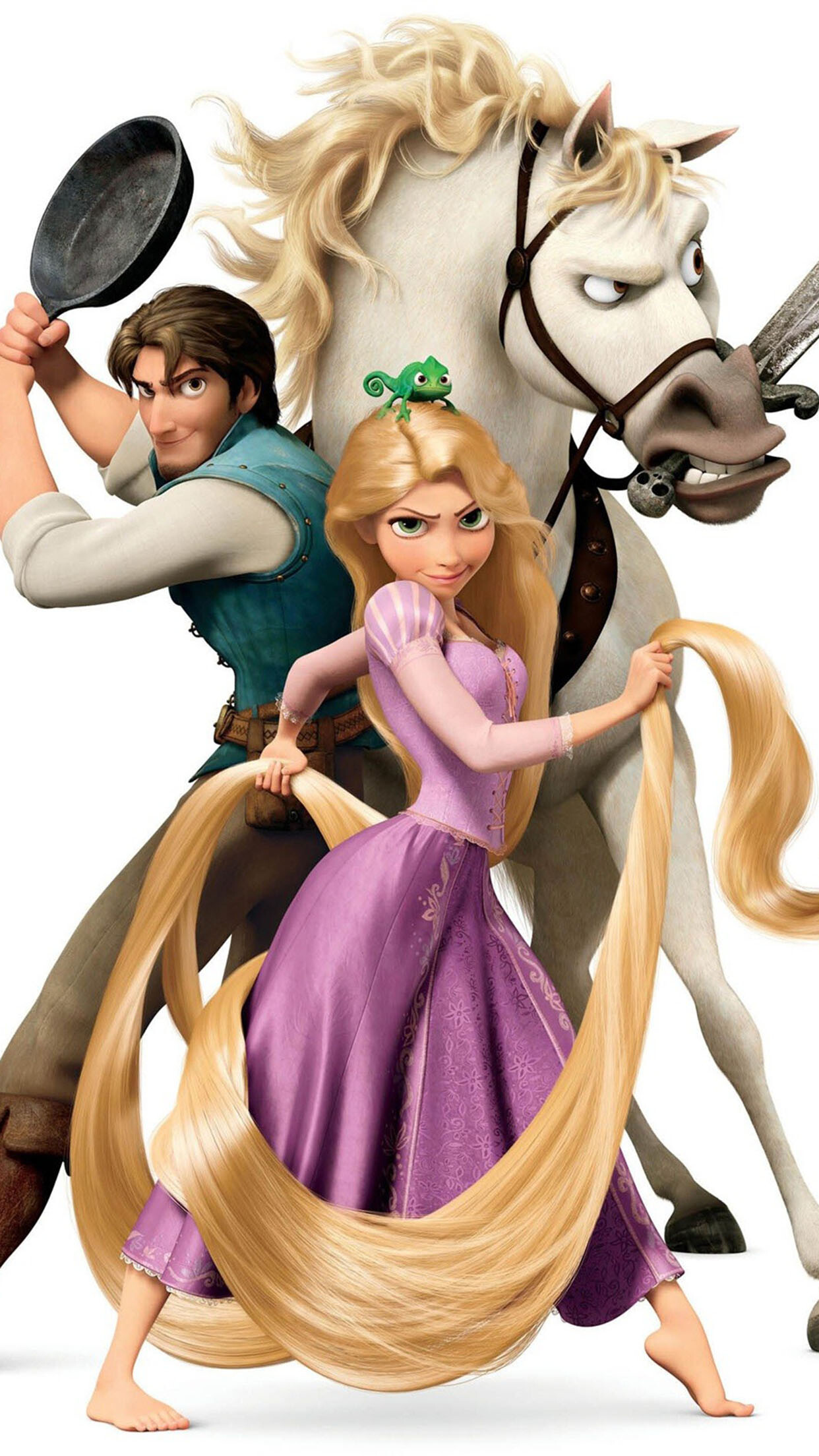 Tangled, Adventure trio, Wallpapers for iPhone, High-quality download, 1250x2210 HD Phone