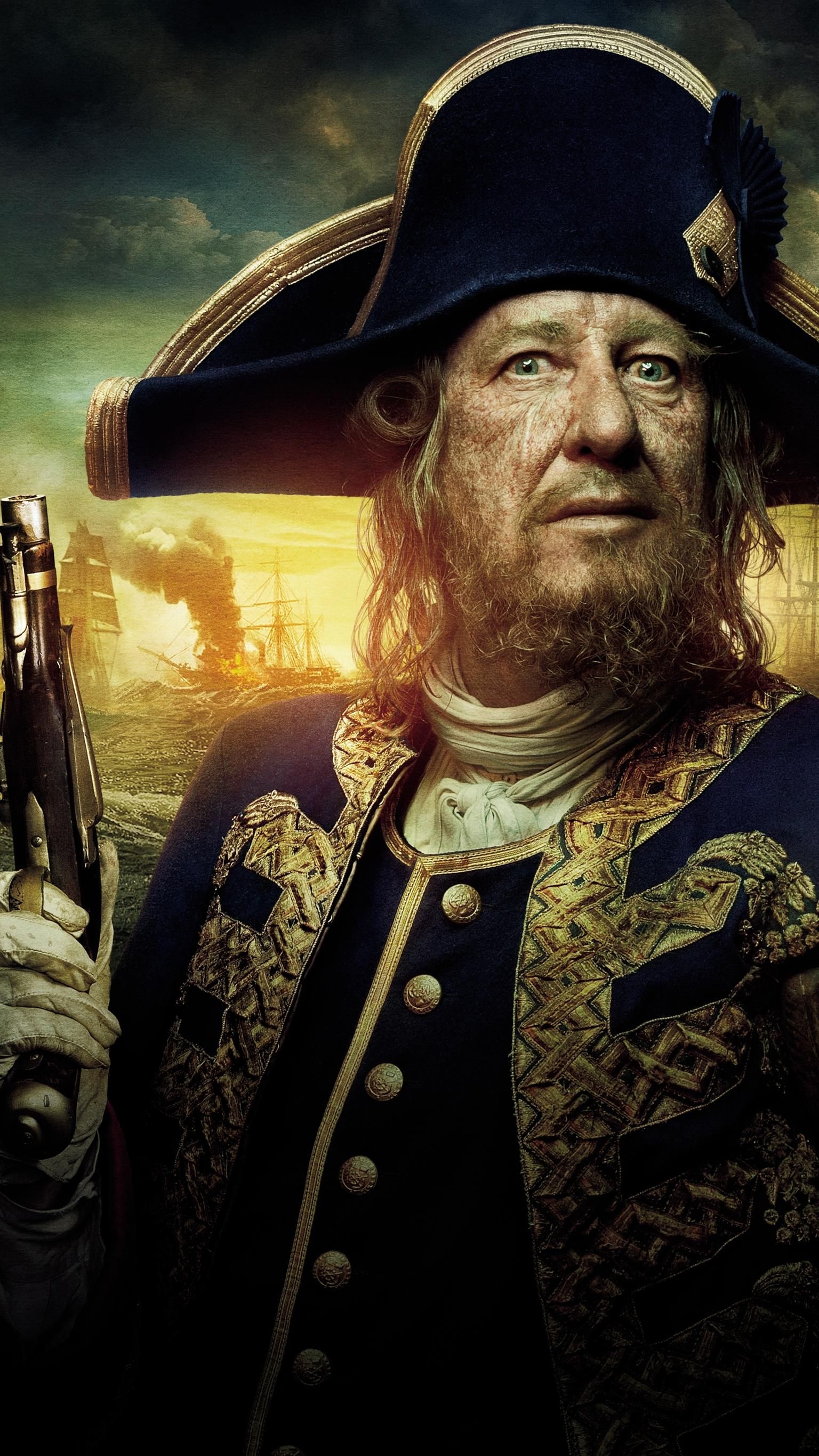 Barbossa, On Stranger Tides, Movie wallpaper, Hector Barbossa, 1540x2740 HD Phone