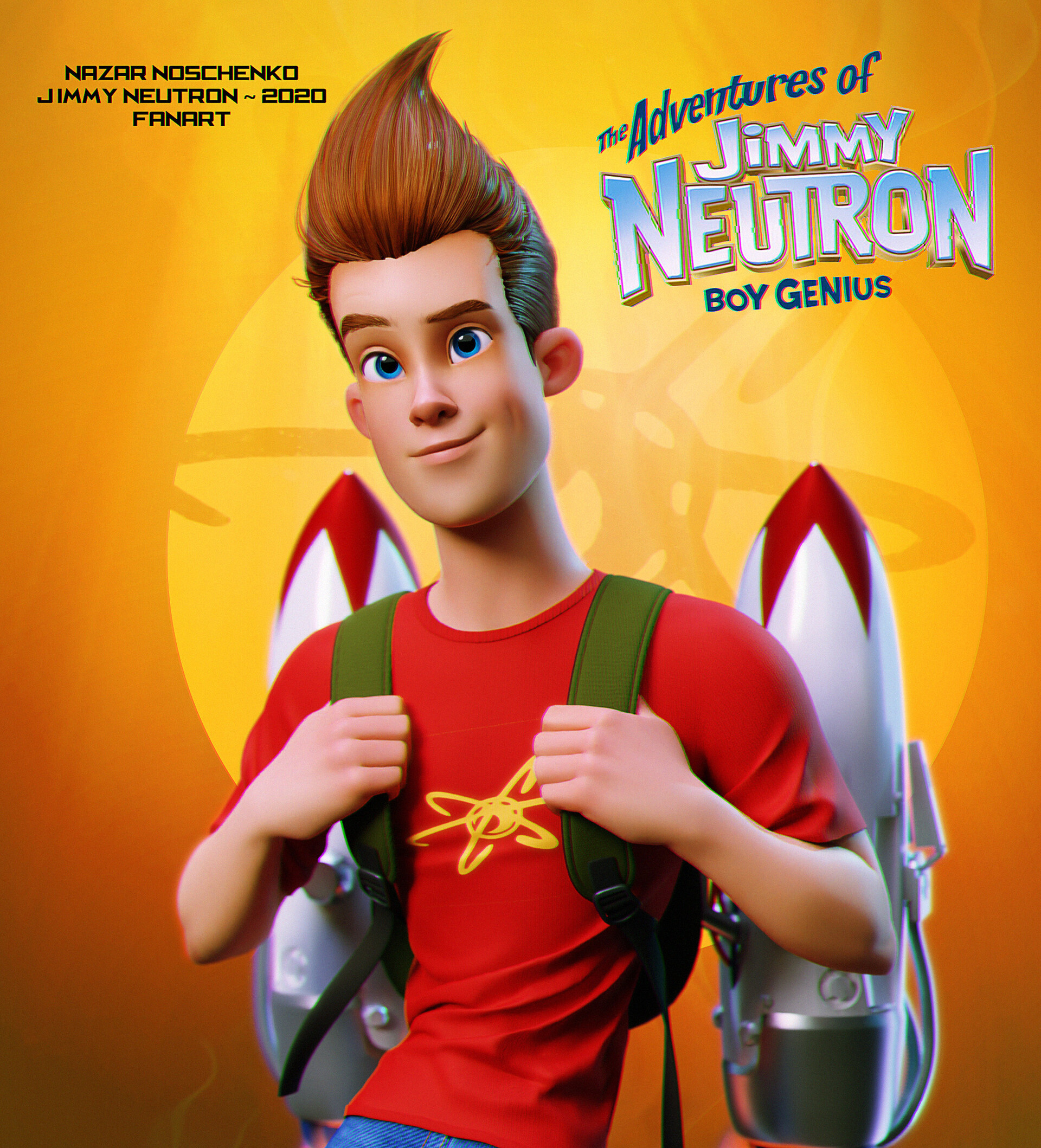 Jimmy Neutron, Nazar Noschenko, Modeling showcase, 3D rendering, 1920x2120 HD Phone