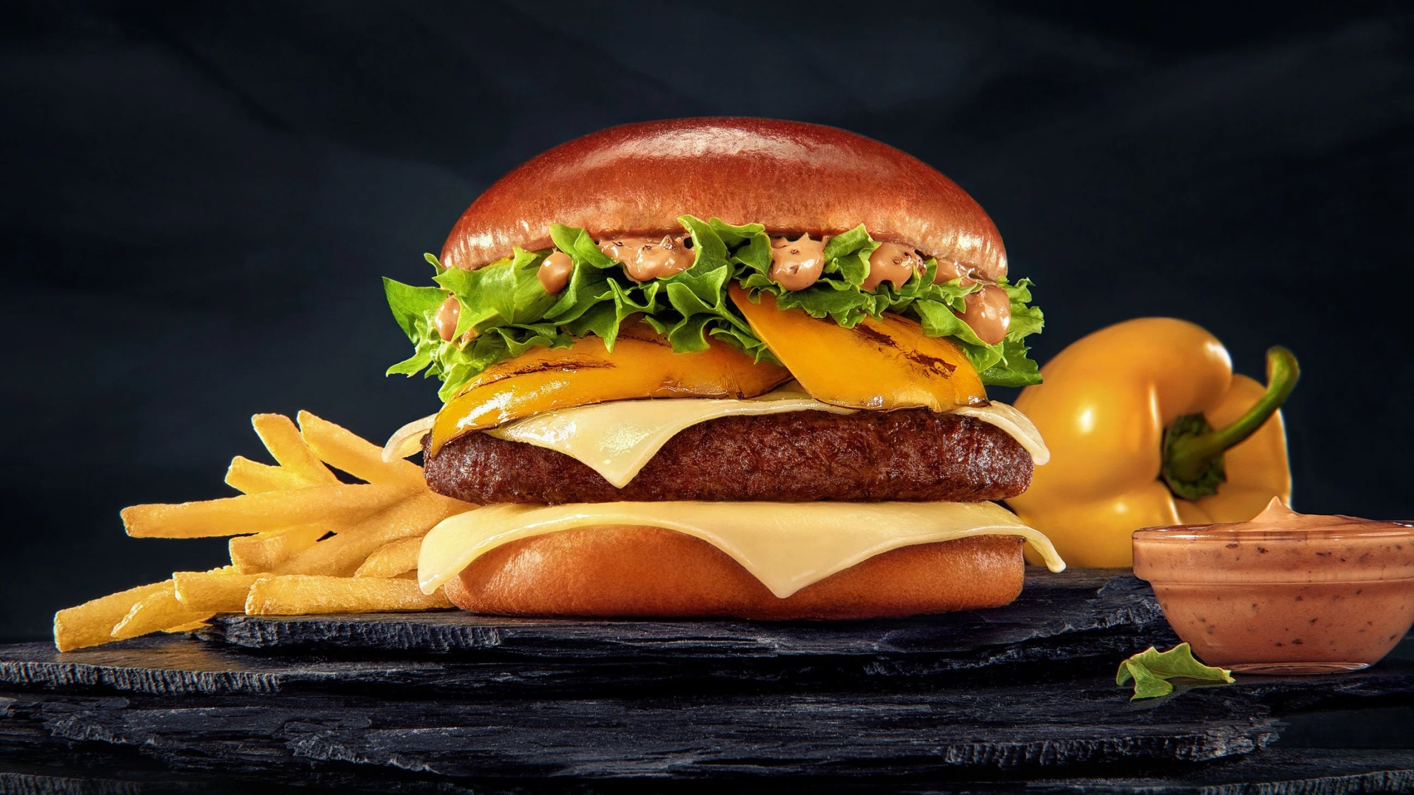 Duo of delights, Golden fries, Gourmet creation, Flavorful combo, 2880x1620 HD Desktop