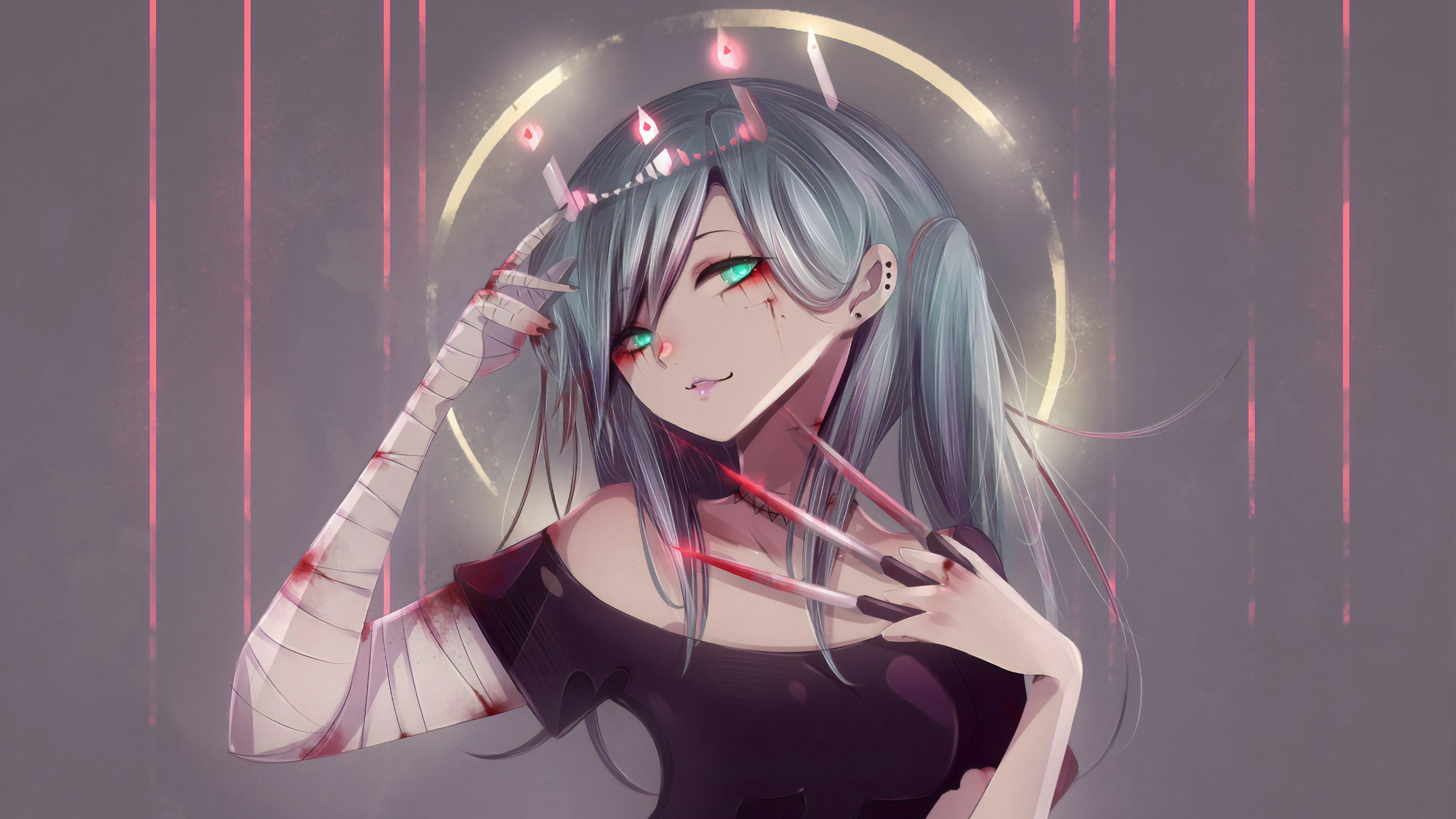 Goth Girl, 4K resolution, Artist wallpapers, Dark aesthetic, 3840x2160 4K Desktop