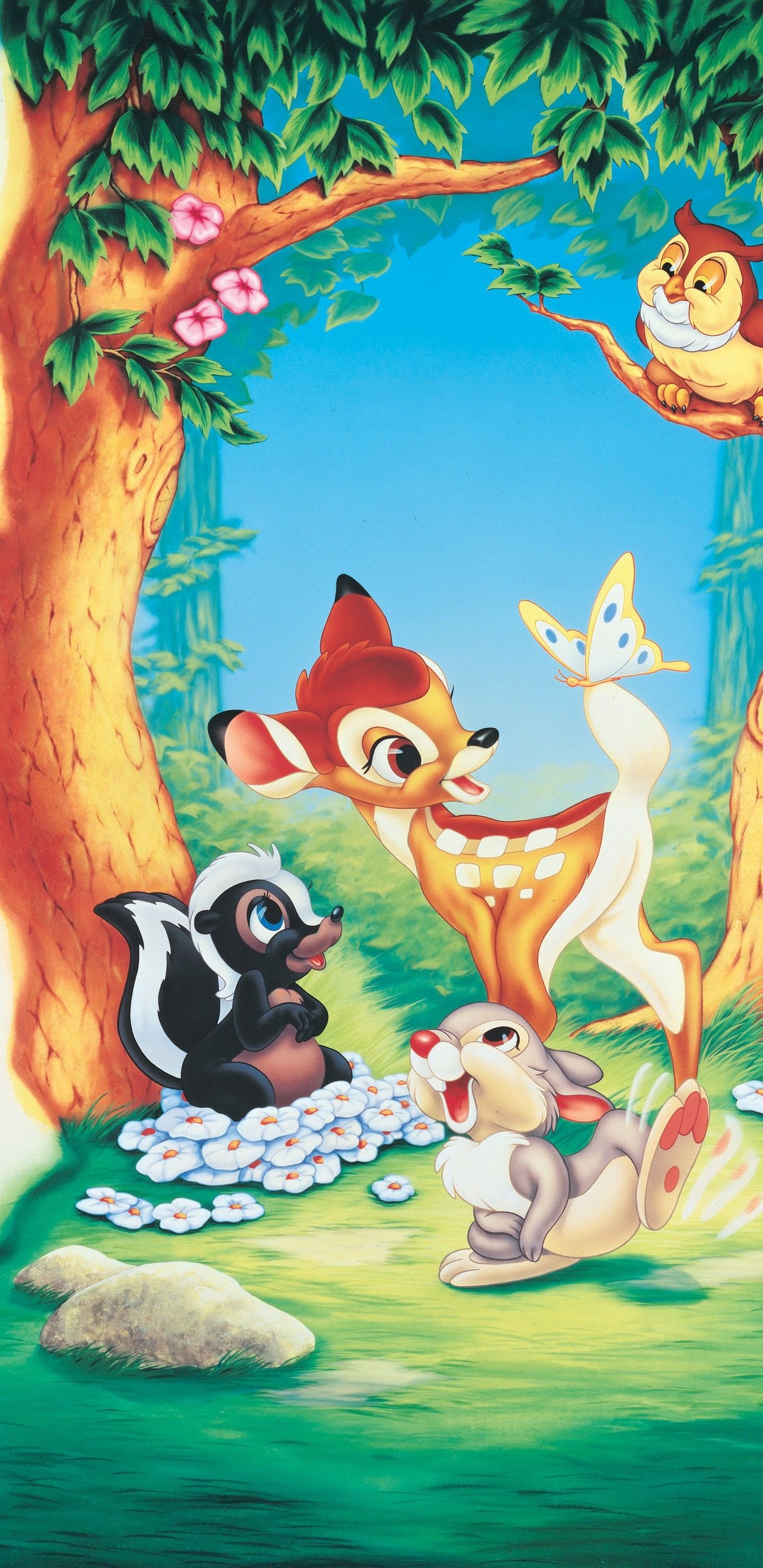 Bambi 1942, Disney nostalgia, Phone wallpaper, Vintage animation, 1440x2960 HD Phone