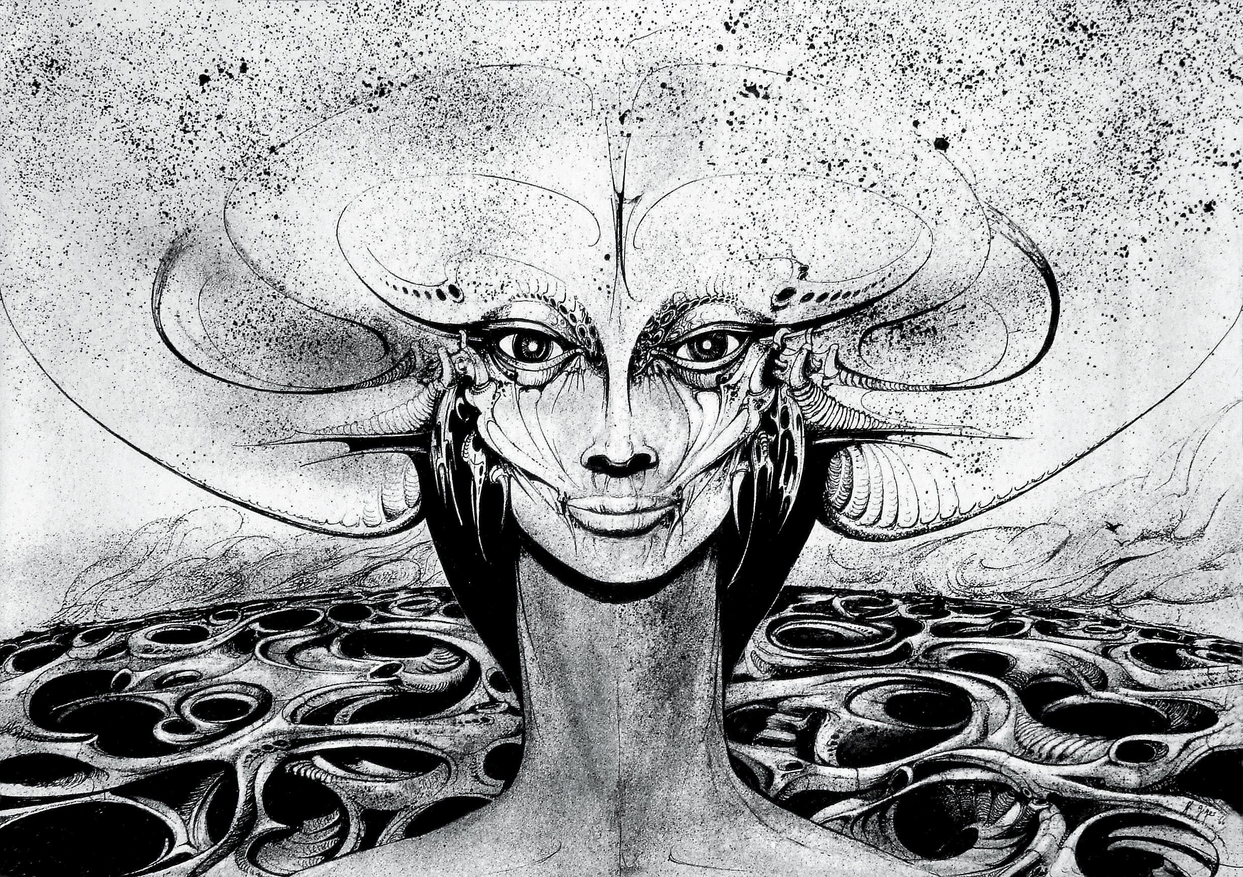 Airbrush Sketch, H.R. Giger Wallpaper, 2480x1750 HD Desktop