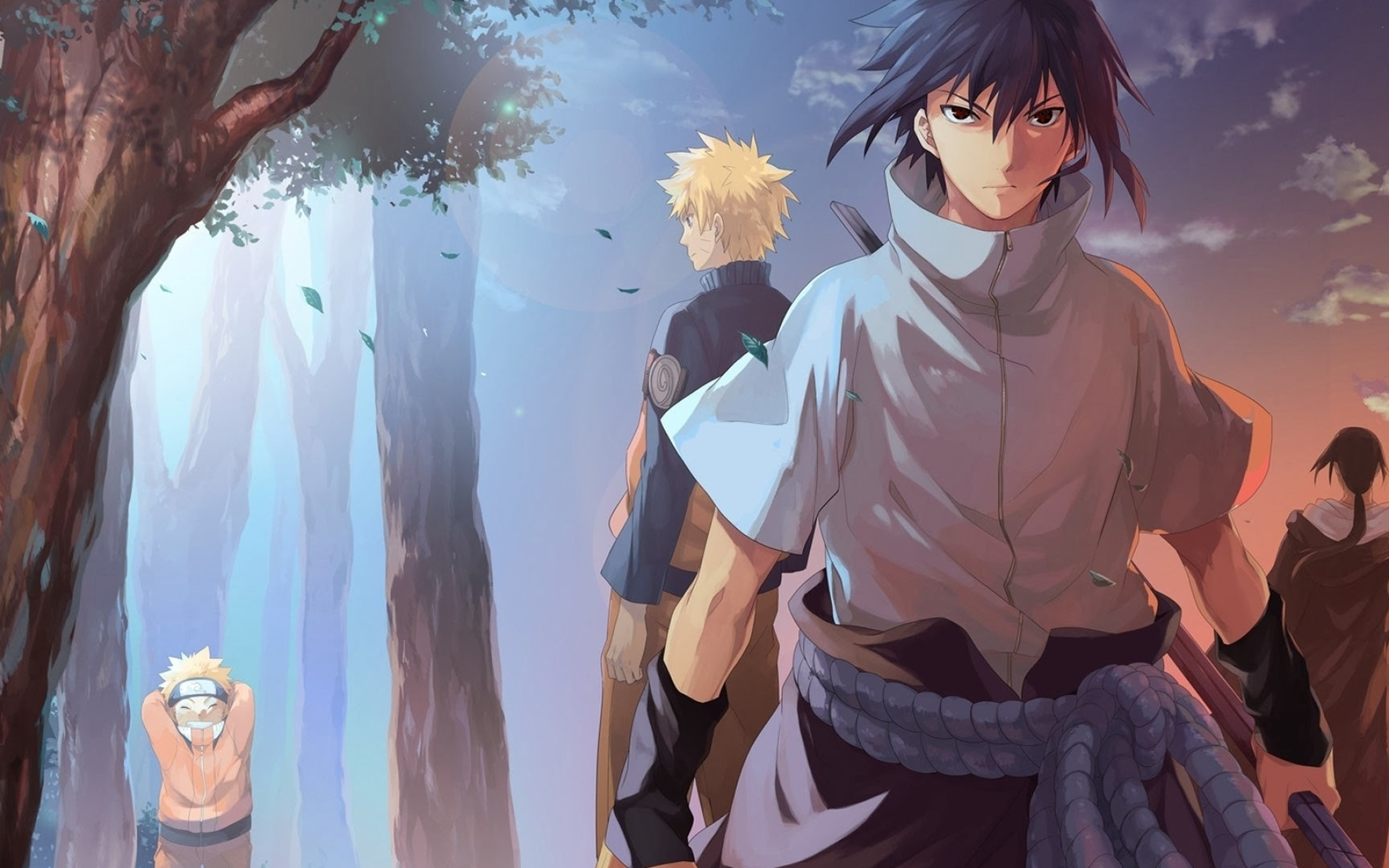 Sasuke Uchiha, Naruto Uzumaki, Itachi Uchiha, Young Naruto Uzumaki, HD Desktop wallpaper