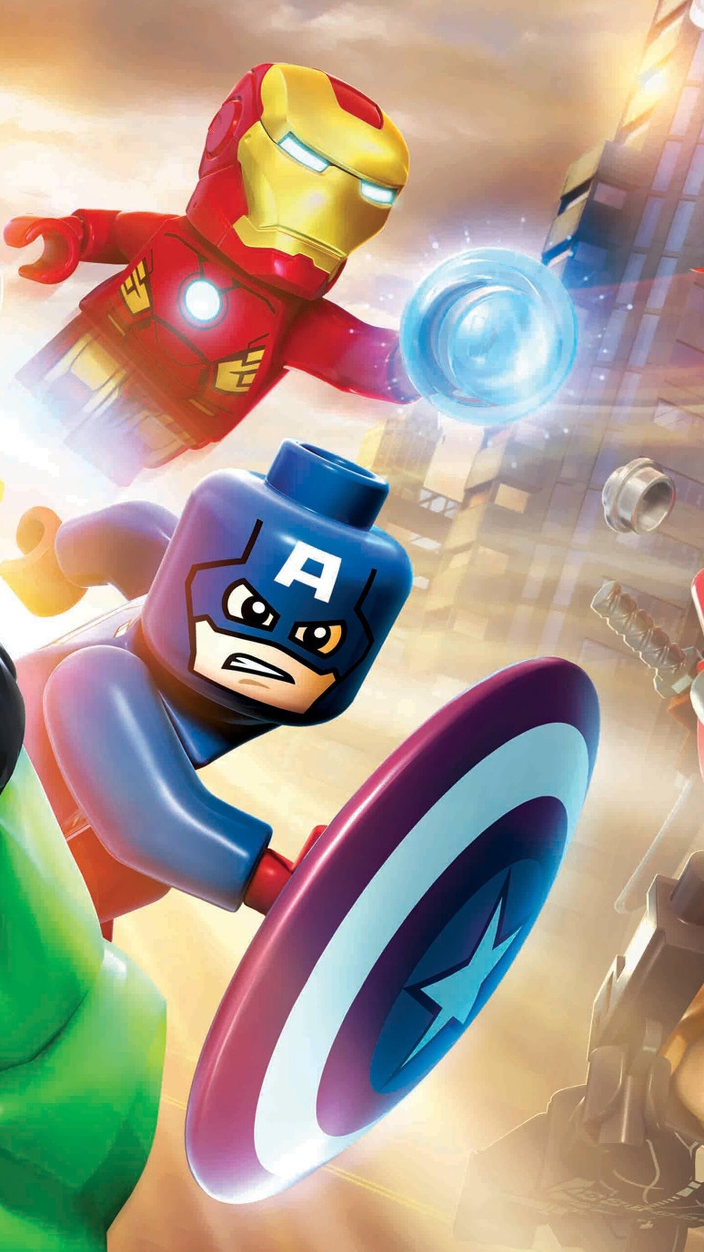 Captain America, Lego Wallpaper, 1440x2560 HD Phone