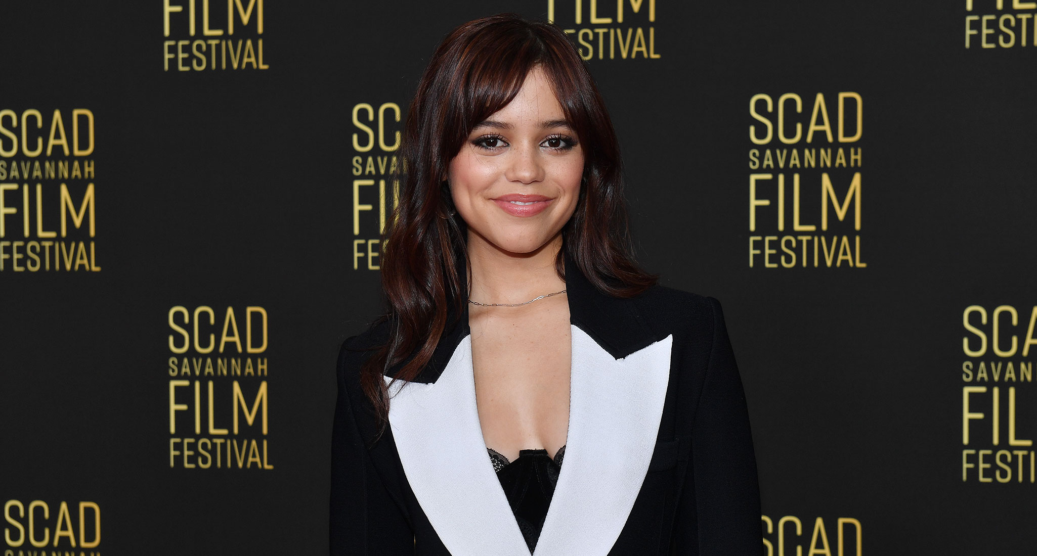Jenna Ortega, SCAD Savannah Film Festival, black and white blazer, HD Desktop wallpaper
