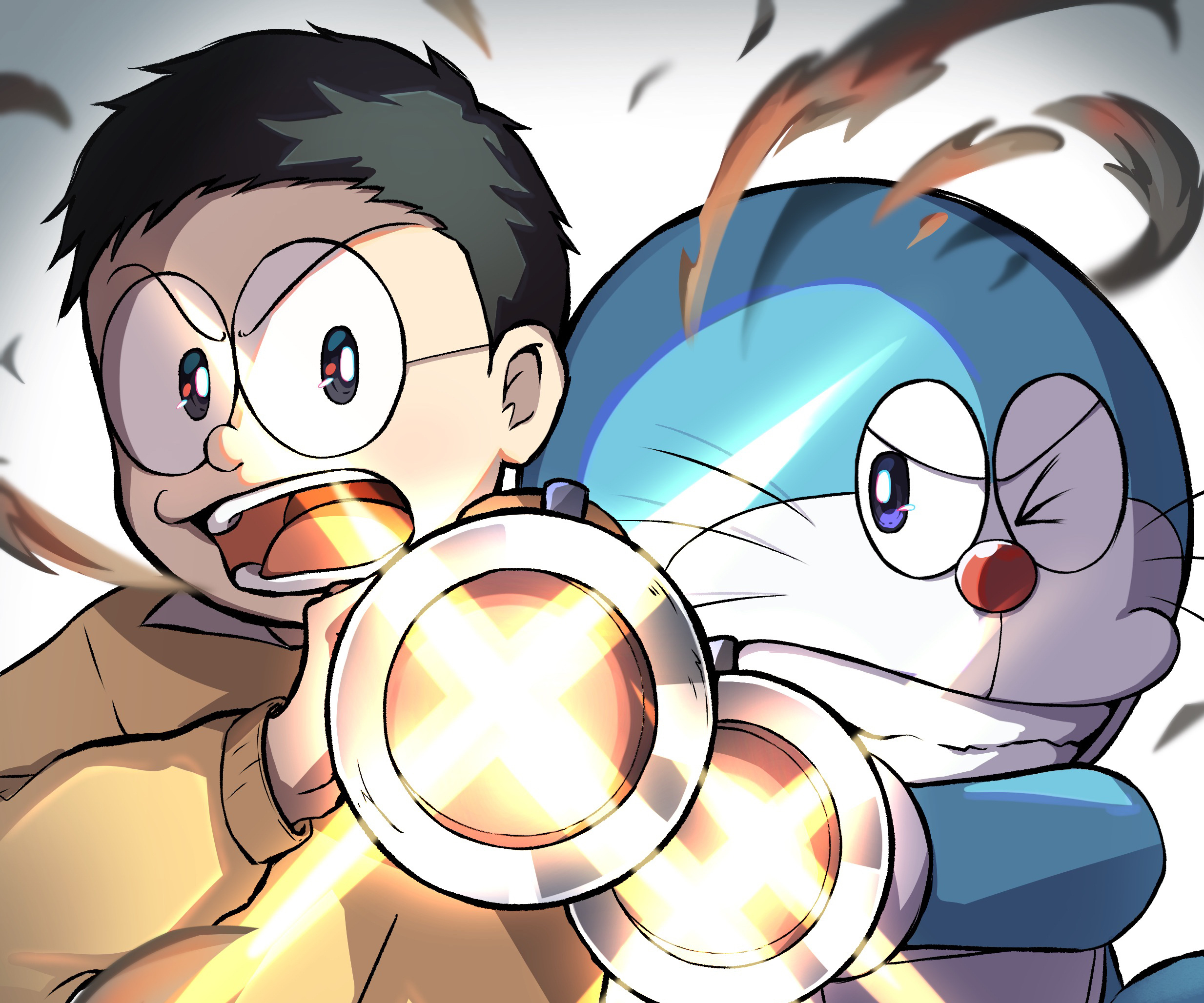 Nobita Nobi, Doraemon, Air Cannon gadget, HD Desktop wallpaper