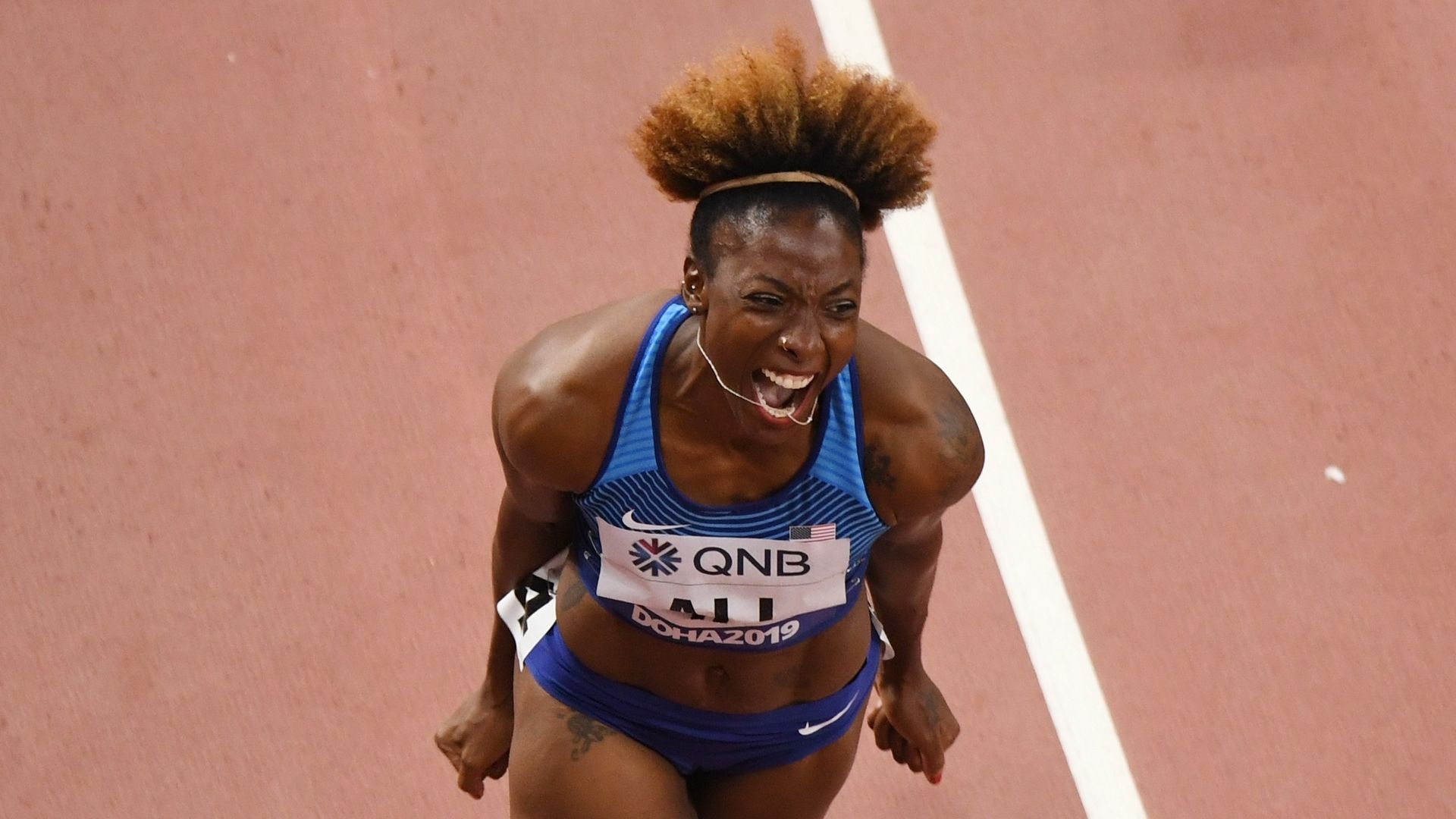 Nia Ali, American hurdler, Doha victory, 1920x1080 Full HD Desktop