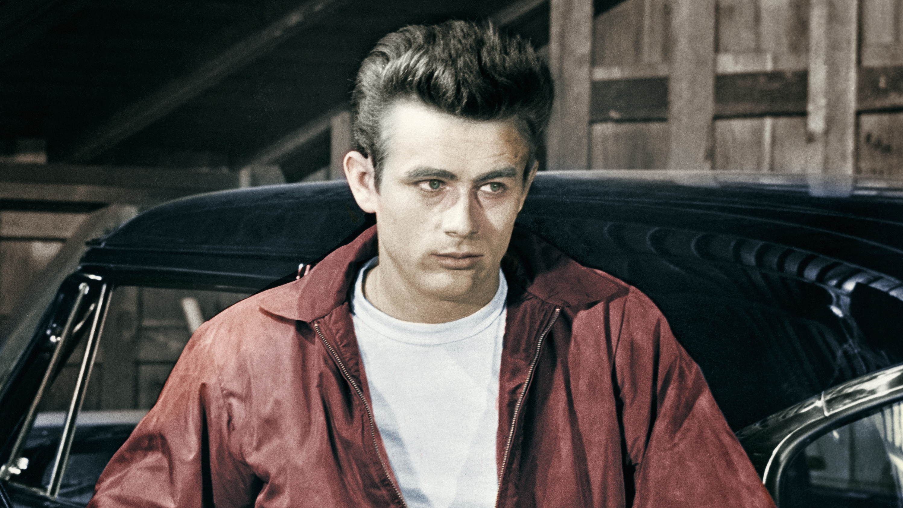 James Dean, Rebel look, Tee jeans, Red jacket, Movies, 3000x1690 HD Desktop