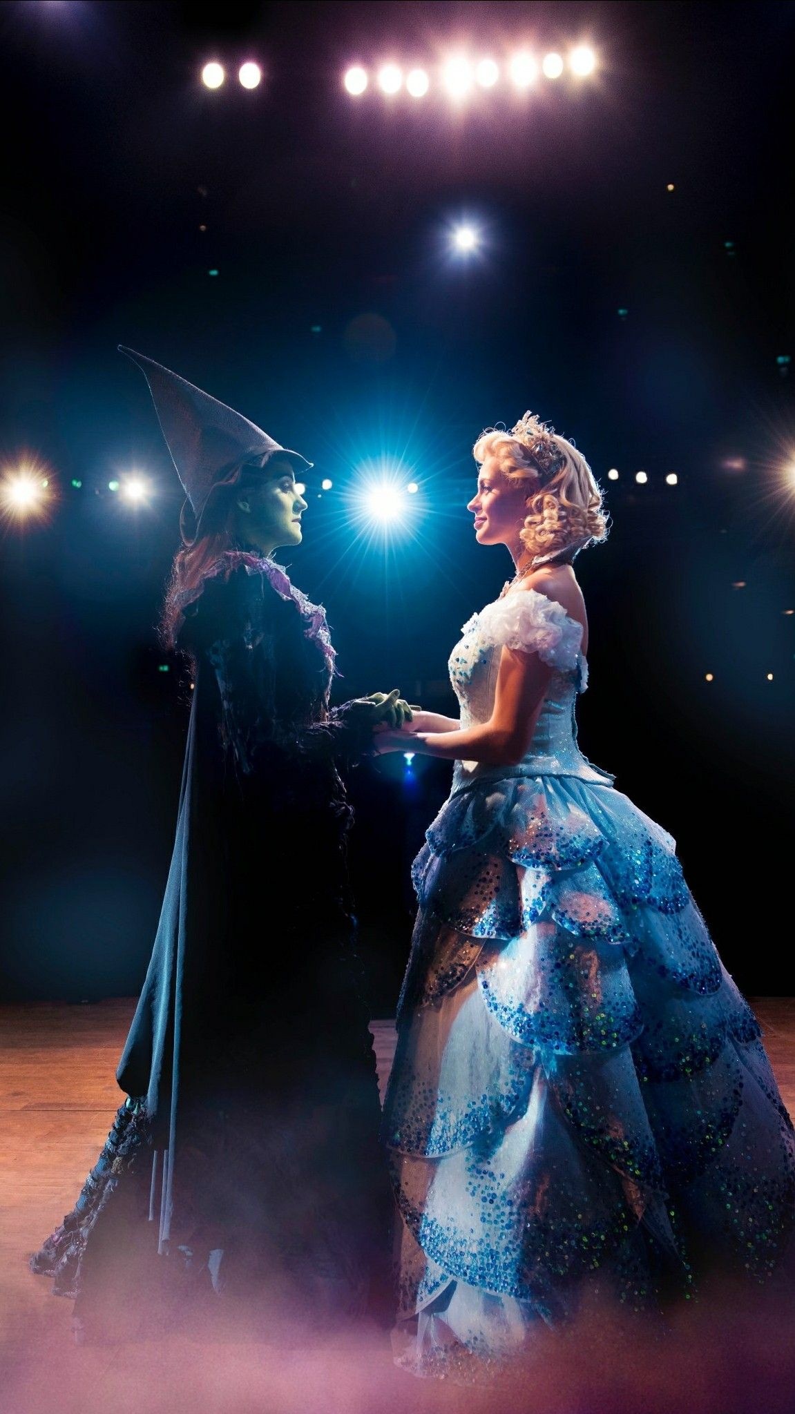 Wicked, Defying gravity, Fantasy musical, Elphaba and Glinda, 1160x2050 HD Phone