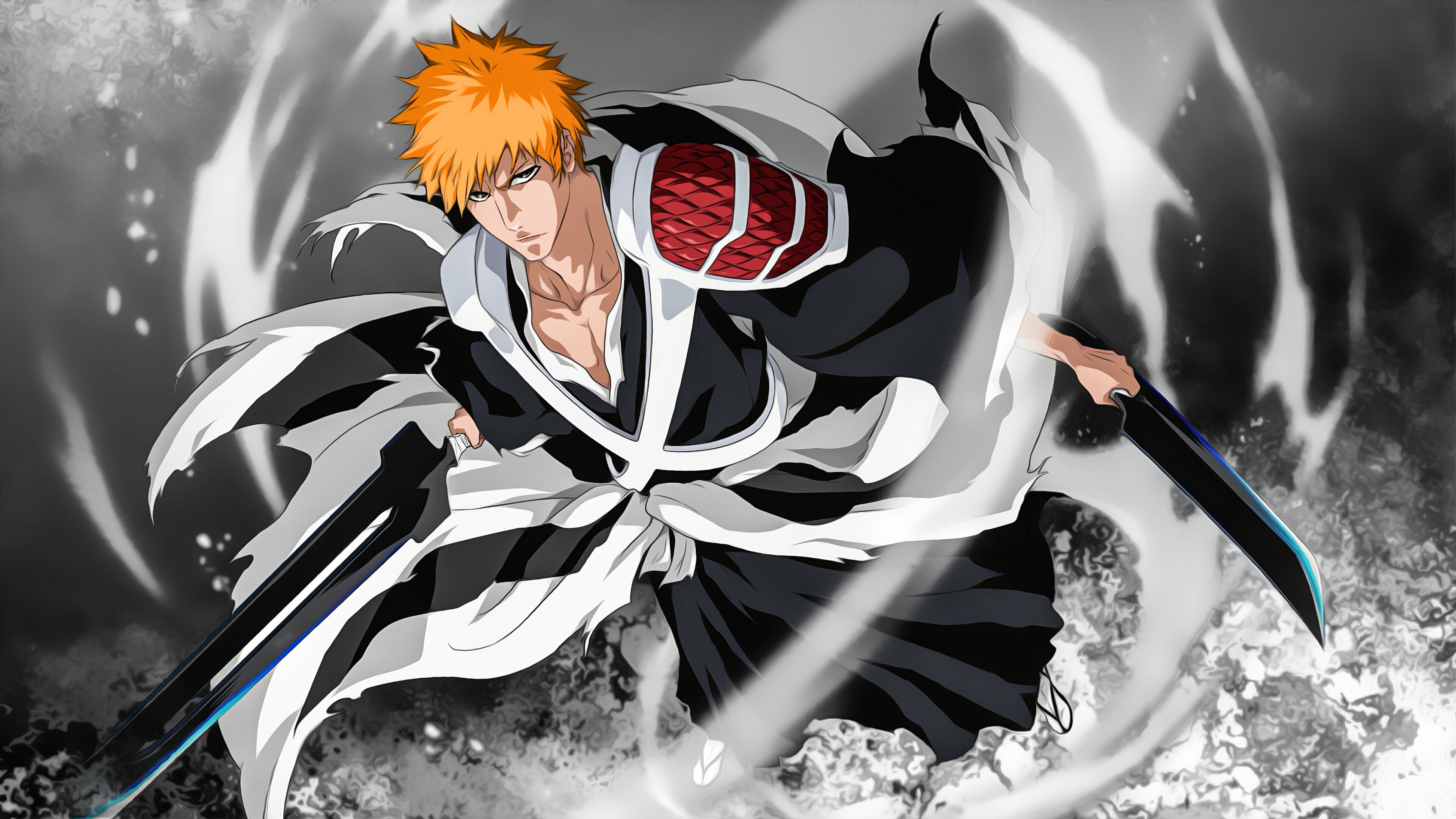Bleach: Thousand Year Blood War, Ichigo's power, Shikai transformation, Artistic wallpaper, 3840x2160 4K Desktop