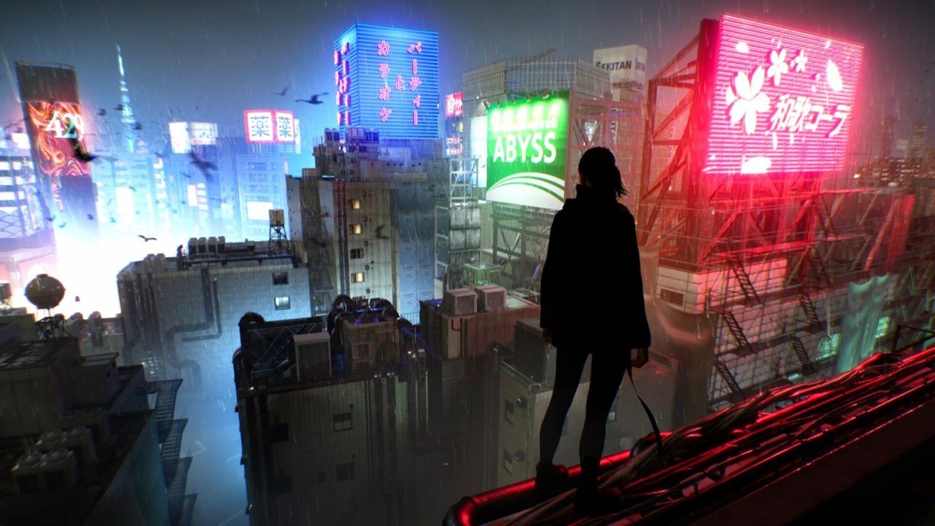 Shibuya district, Ghostwire: Tokyo Wallpaper, 1920x1080 Full HD Desktop