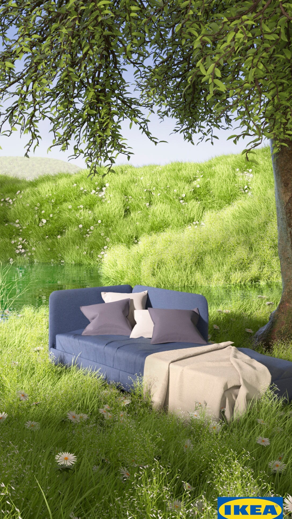 BLAKULLEN bed frame, Ikea Wallpaper, 1220x2160 HD Phone