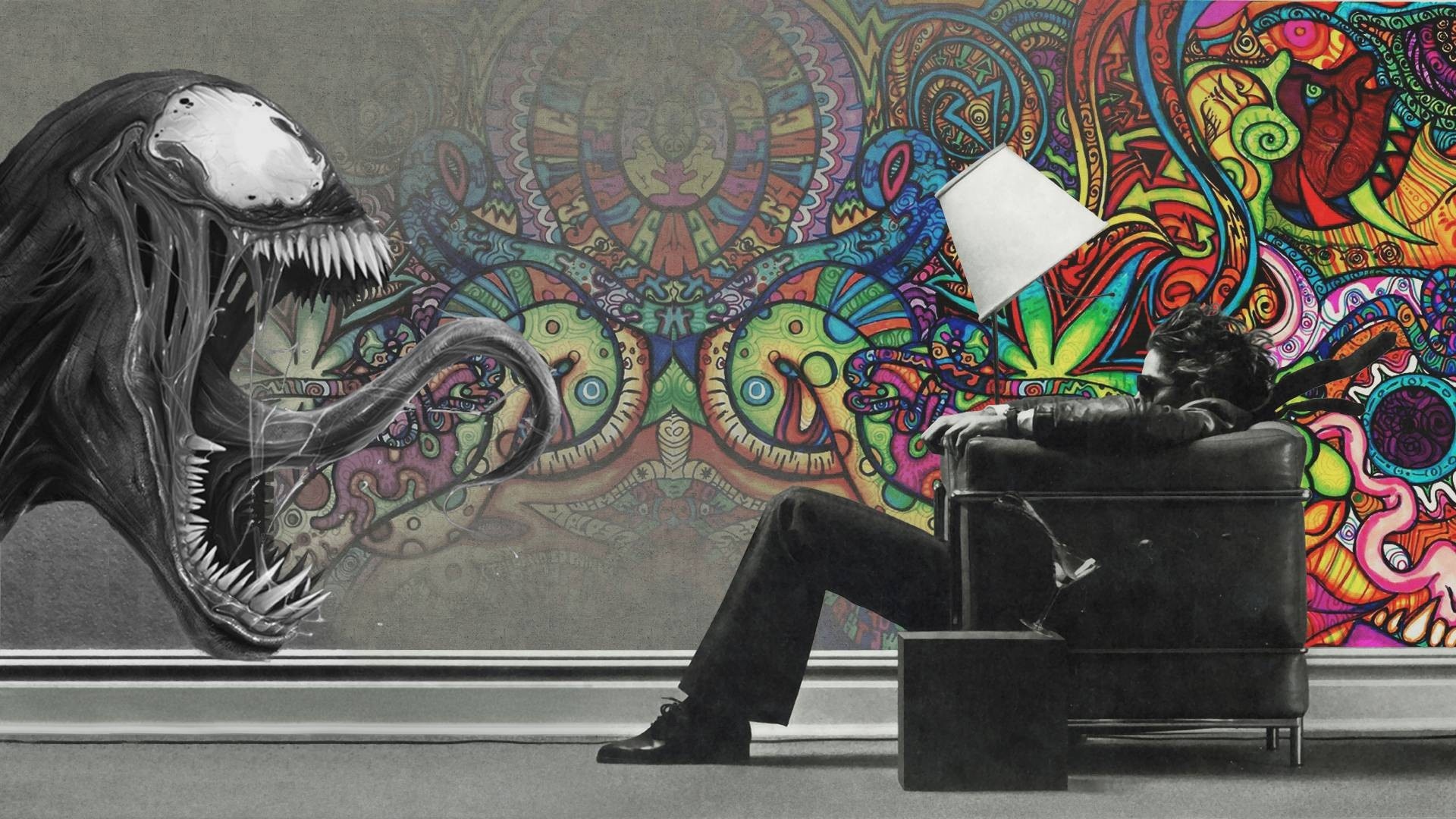 Street Art, Graffiti painting, Venom street art, Commercial mural, 1920x1080 Full HD Desktop