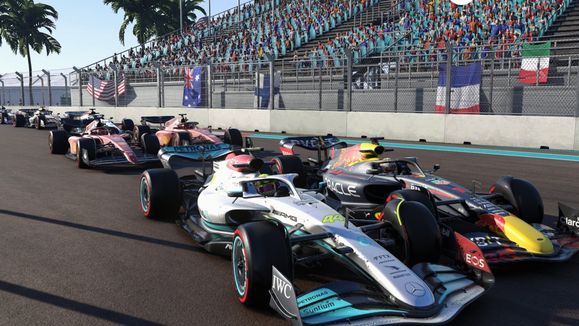 Mercedes-AMG F1 W13, Red Bull Racing RB18, Miami International Autodrome, Ferrari F1-75, Full HD Desktop wallpaper