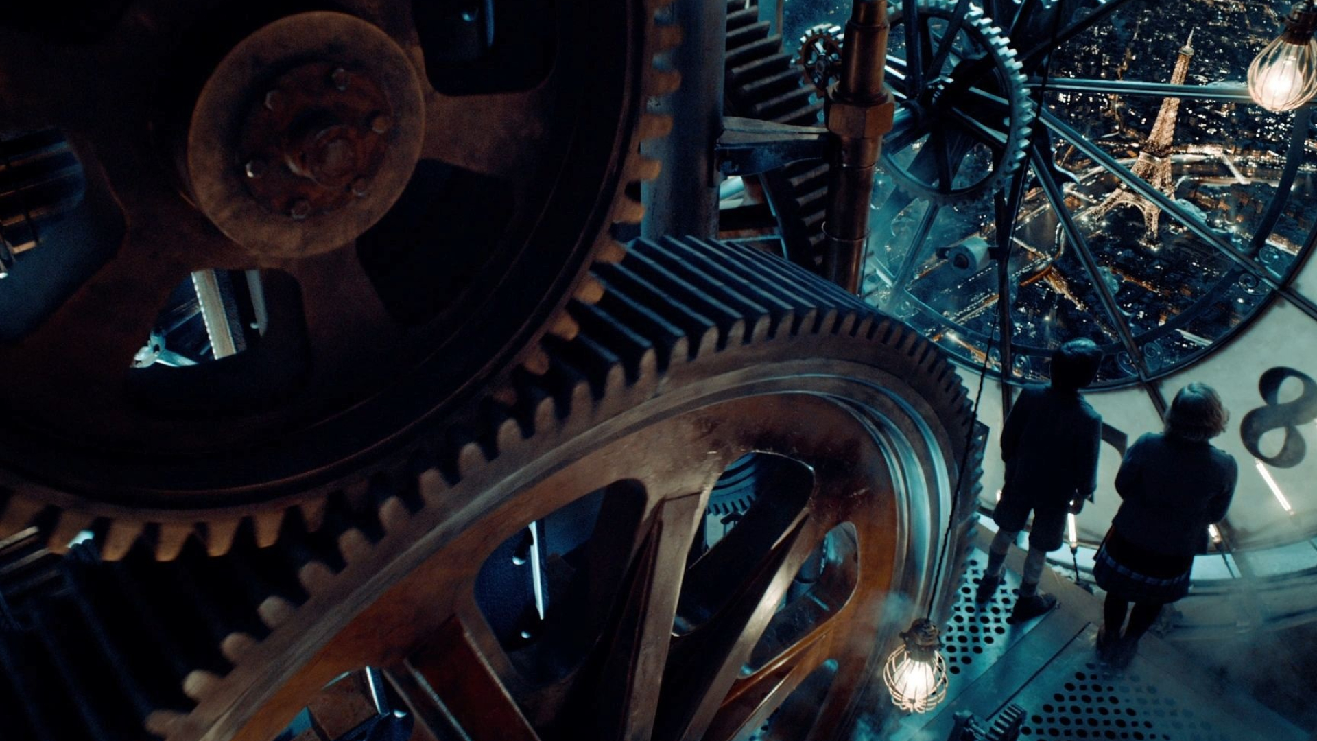 Clock tower, Hugo movie, Cinemagraph, 1920x1080 Full HD Desktop