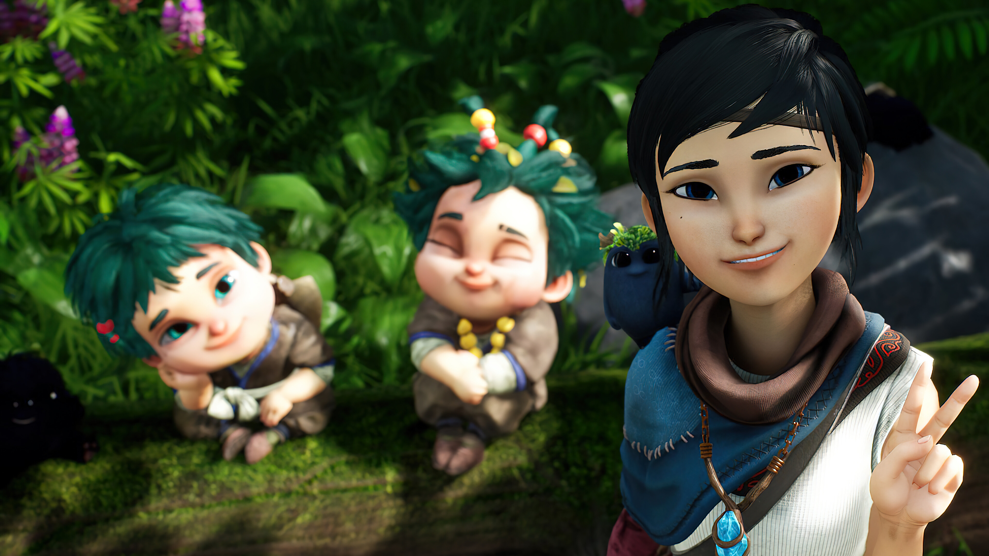 Kena, Bridge of Spirits, Gaming, Beni and Saiya, 3840x2160 4K Desktop