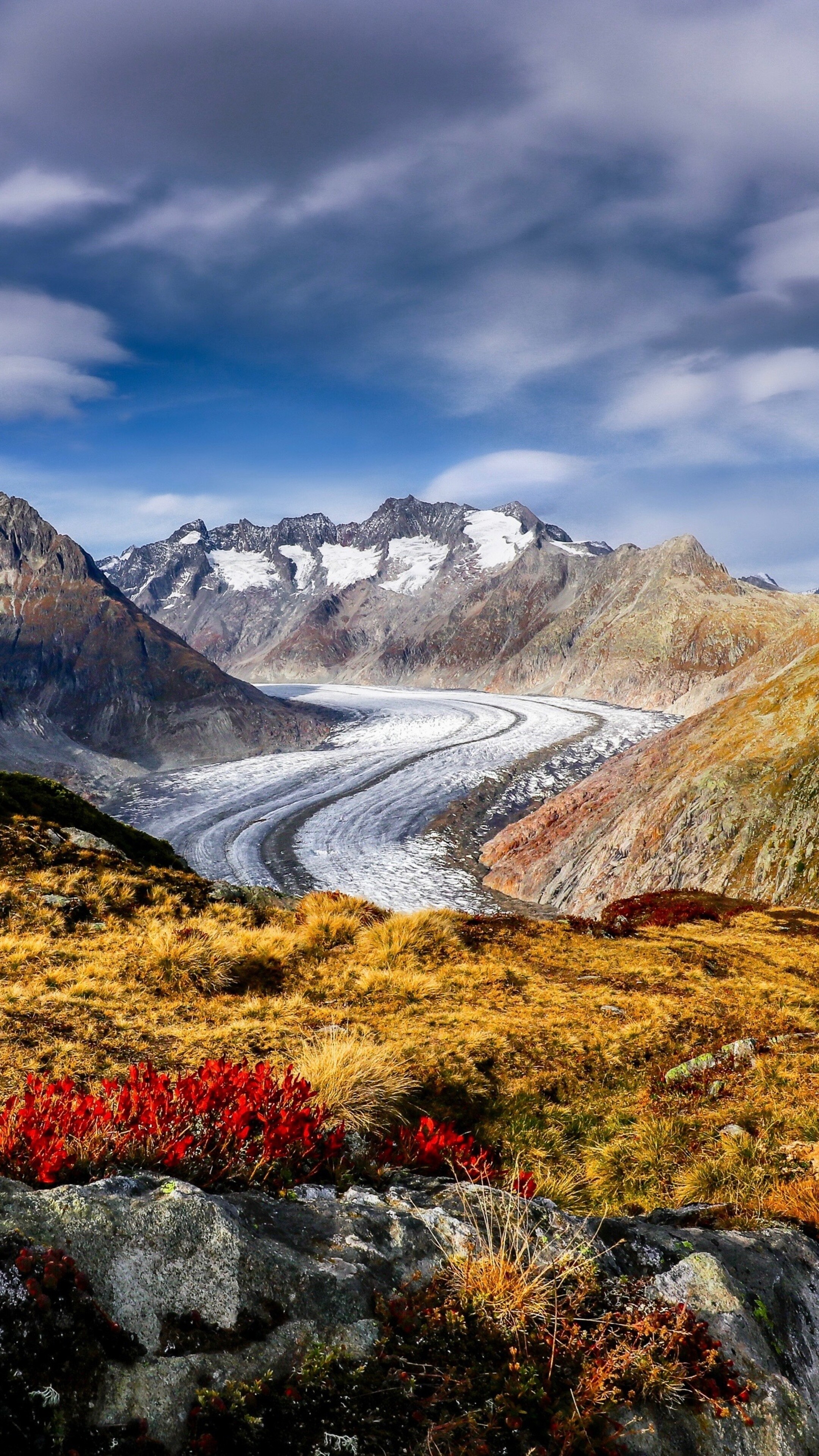 Alpine glaciers, Majestic mountains, Aletsch wonder, Swiss beauty, 2160x3840 4K Phone